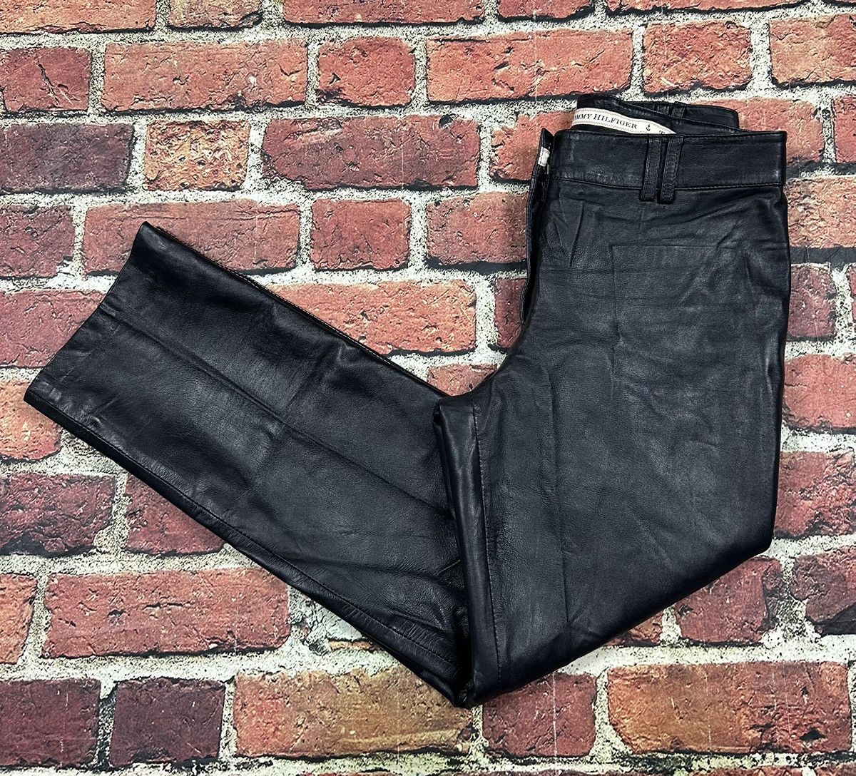 Tommy Hilfiger Vintage Tommy Hilfiger Leather Pants Motorcycle Y2K 33x32 Size 34" / US 12 / IT 48 - 1 Thumbnail