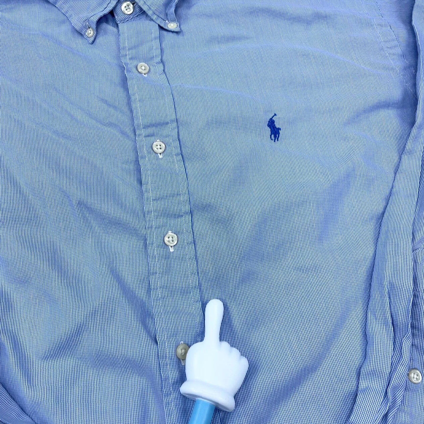 Ralph Lauren Ralph Lauren Shirt Men 16.5 34 Blue Button Up Yarmouth Dress Pinpoint Check D* Casual Workwear Size 46R - 5 Thumbnail