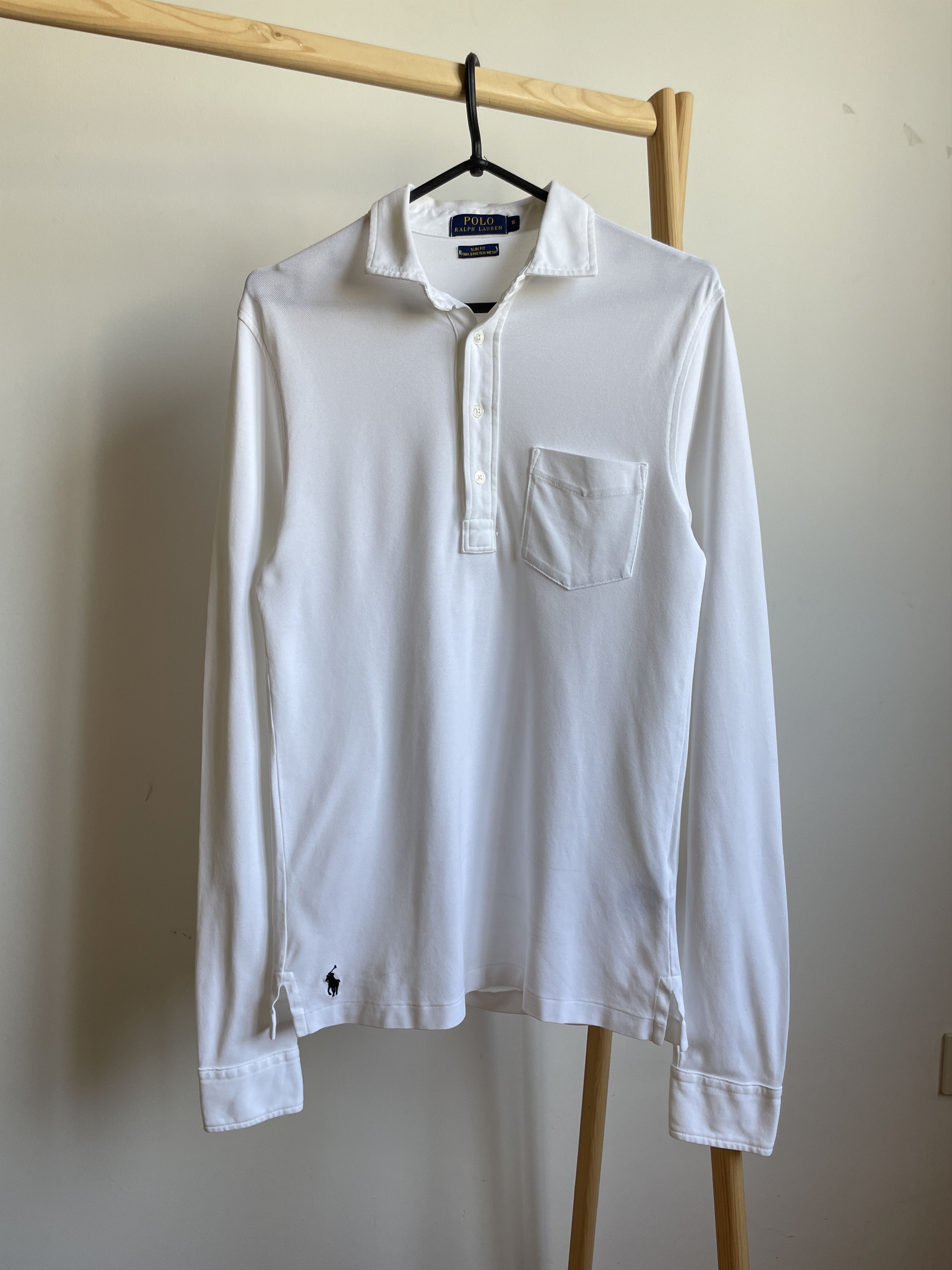 Polo Ralph Lauren Polo Ralph Lauren Slim Fit Pima Mesh Half Button Shirt Size US S / EU 44-46 / 1 - 1 Thumbnail