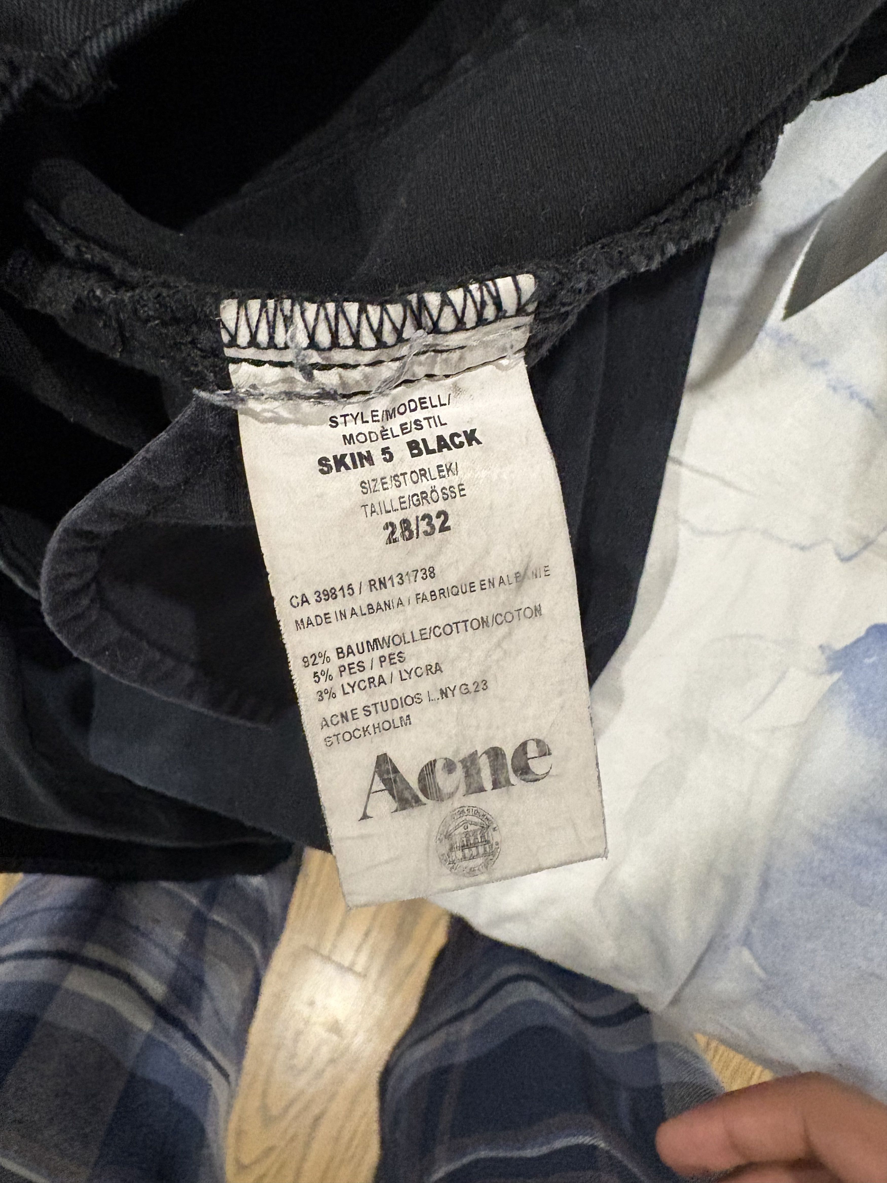Acne Studios Acne Studios 'Skin 5' Black Denim Size 28" / US 6 / IT 42 - 3 Thumbnail