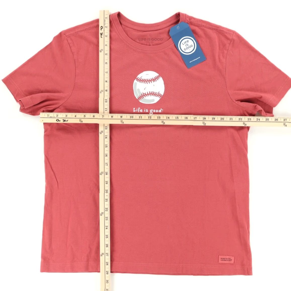 Life is Good Life is Good Baseball Solid T-Shirt Red Men's L Shirt Mens Life is Good Baseball Solid T-Shirt Red L Size US L / EU 52-54 / 3 - 3 Thumbnail