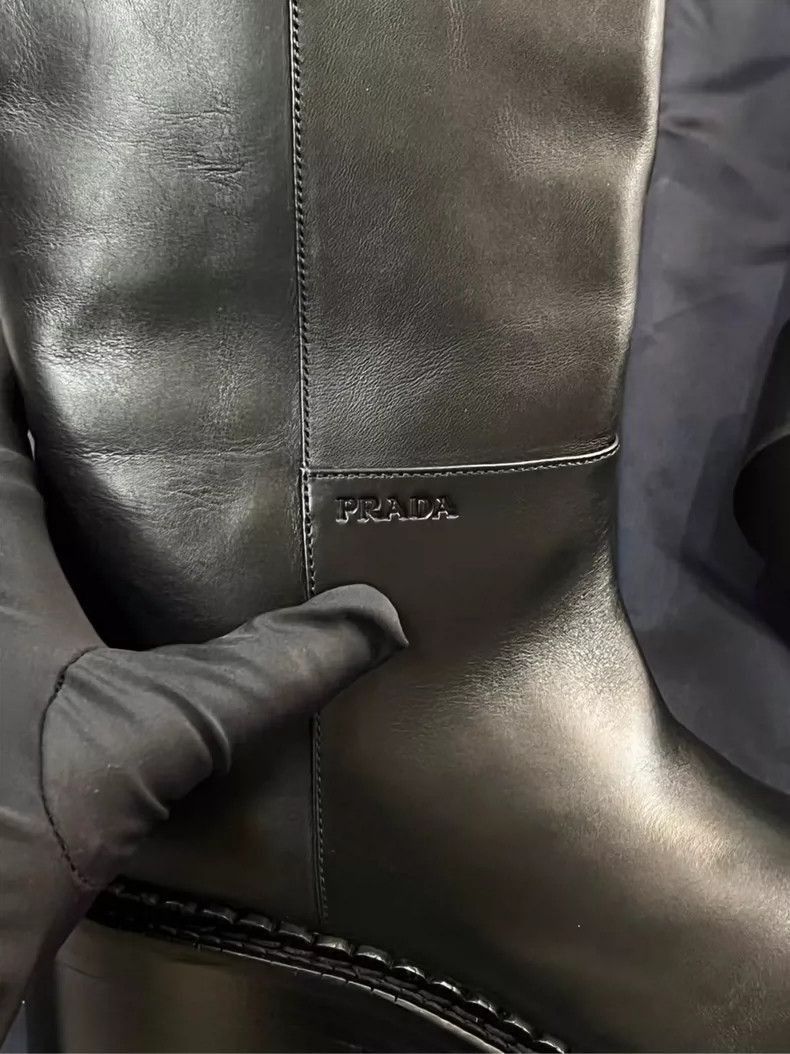 Prada Prada Leather KneeHigh Boots for Women -2505 Size US 6.5 / IT 36.5 - 3 Thumbnail