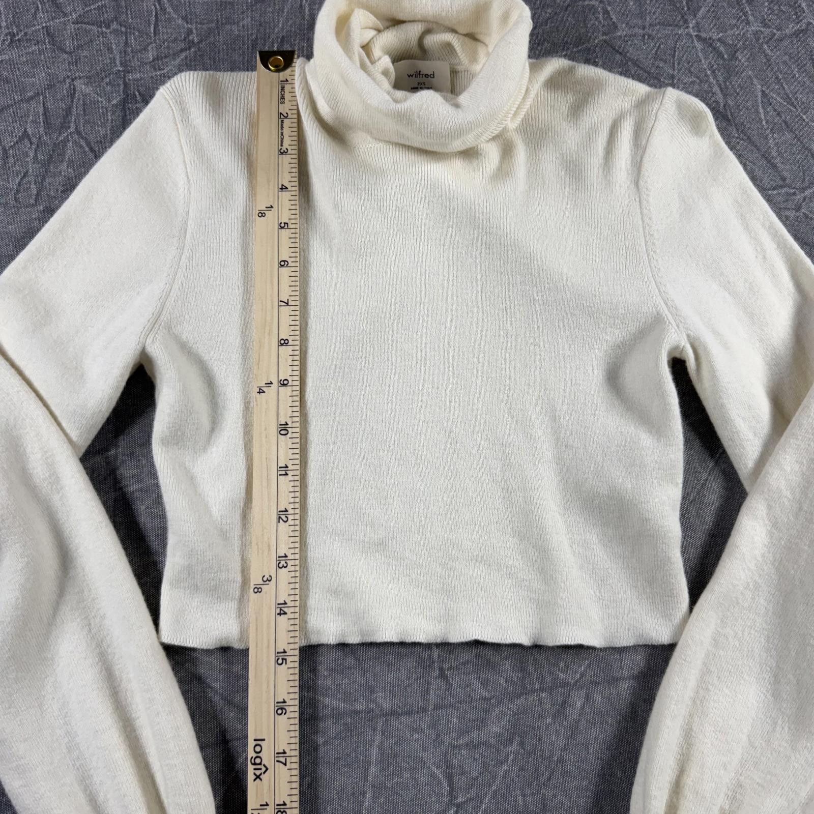 Other Wilfred Shirt Women's 2XS Cream Cropped Turtle Neck Size XXS / US 00 / IT 34 - 3 Thumbnail