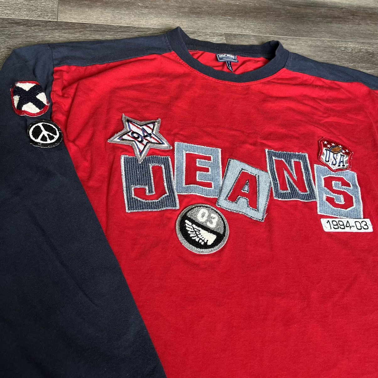 Vintage Vintage 2000s DELF Jeans Patch Football Logo Longsleeve Tee Size US XL / EU 56 / 4 - 2 Thumbnail