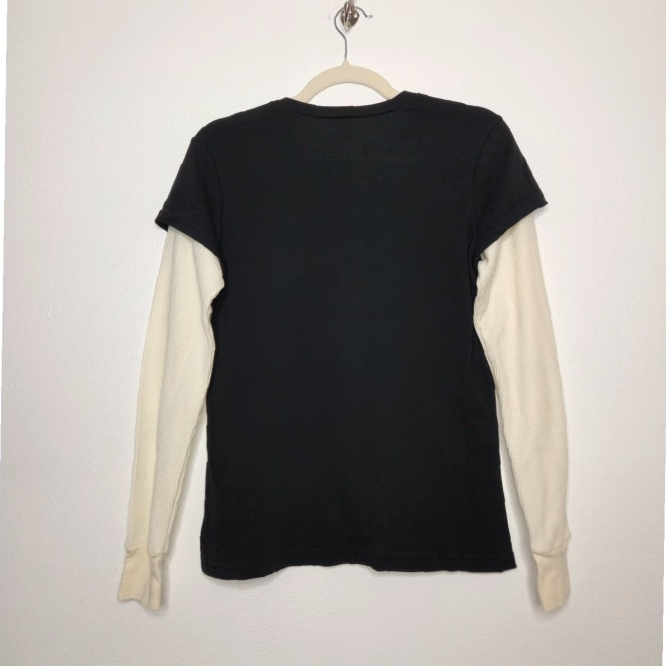 Levi's VINTAGE Levi's Thermal Waffle Long Sleeve T-Shirt 90s y2k Medium Black Womens Shirt Size M / US 6-8 / IT 42-44 - 5 Thumbnail