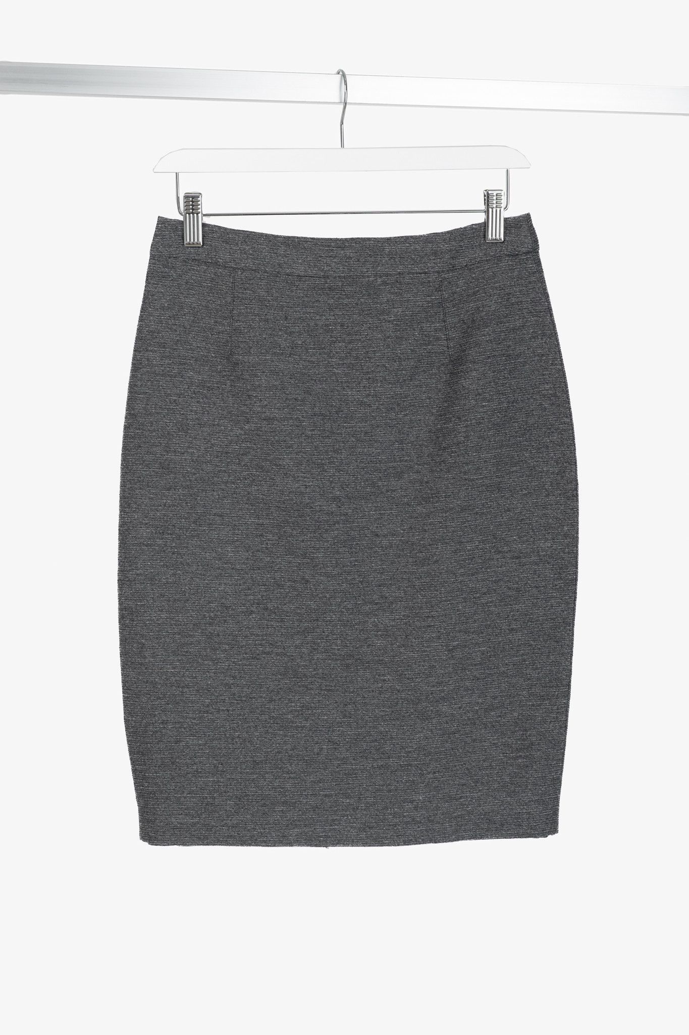 Lanvin Lanvin AW/14 Dark Grey Wool-Blend Grosgrain Pencil Skirt Size 26" / US 2 / IT 38 - 1 Thumbnail