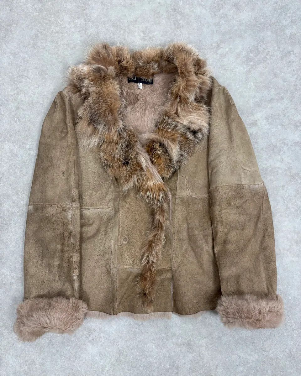 Armani 2000s Armani Beige Fur Lined Leather Jacket Size M / US 6-8 / IT 42-44 - 1 Thumbnail