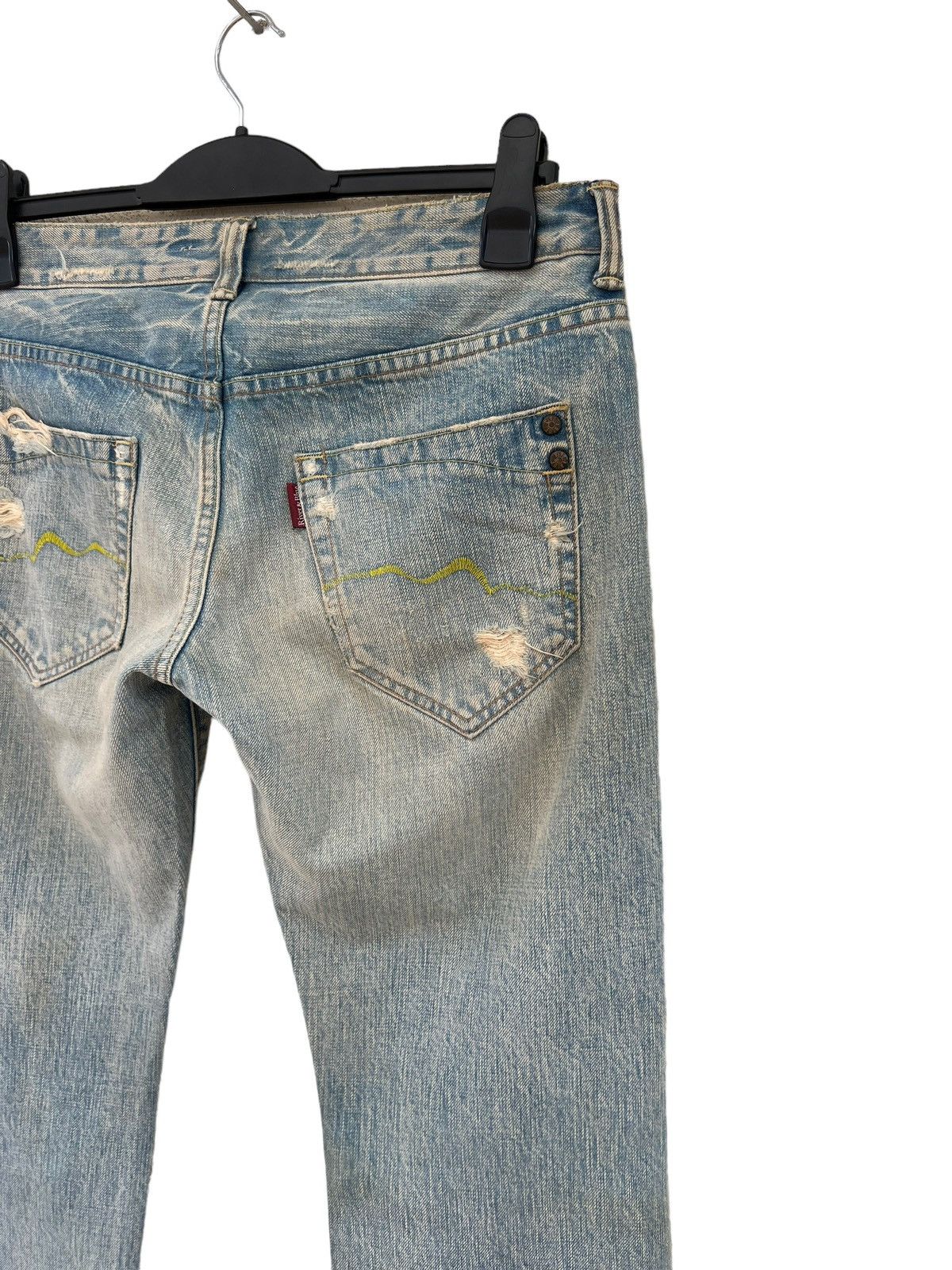 Japanese Brand Rivet & Blue Japan Distressed Muddy Denim Jeans Size US 30 / EU 46 - 18 Thumbnail