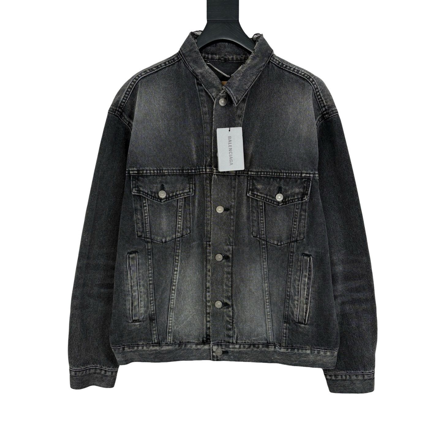 Balenciaga Balenciaga Logo Back Denim Jacket US S Size US S / EU 44-46 / 1 - 1 Thumbnail