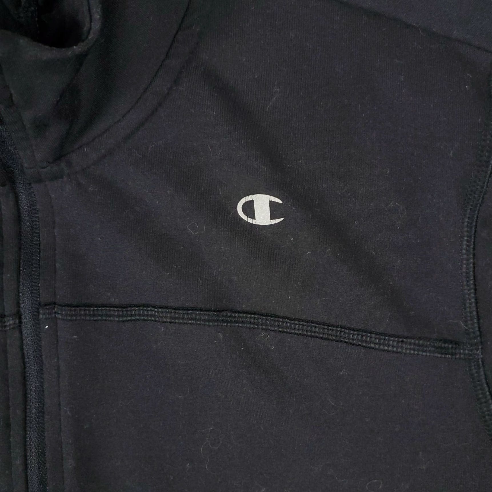 Champion Champion Sweater Womens Large Black Polyester Full Zip Up Sweatshirt Size L / US 10 / IT 46 - 2 Thumbnail