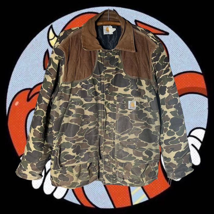 Vintage Vintage 80s Carhartt Duck Camo Hunting Canvas Jacket | Grailed