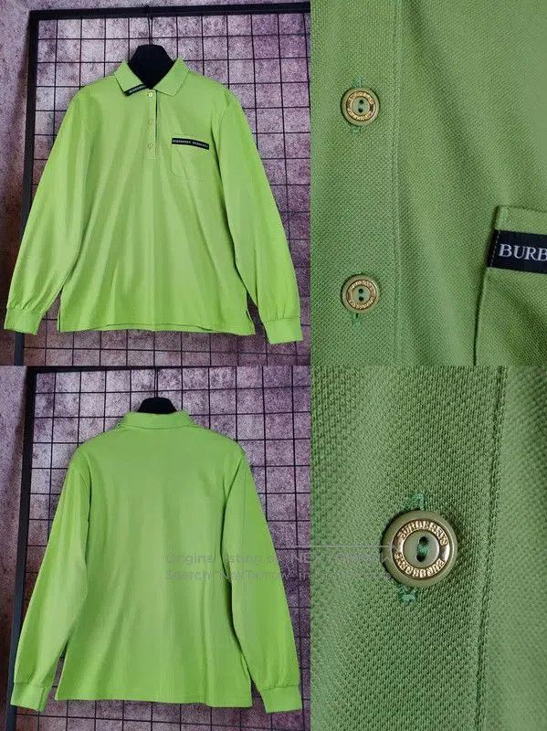 Burberry Burberry Green Cotton Blend Long Sleeve Polo. Size US L / EU 52-54 / 3 - 2 Thumbnail