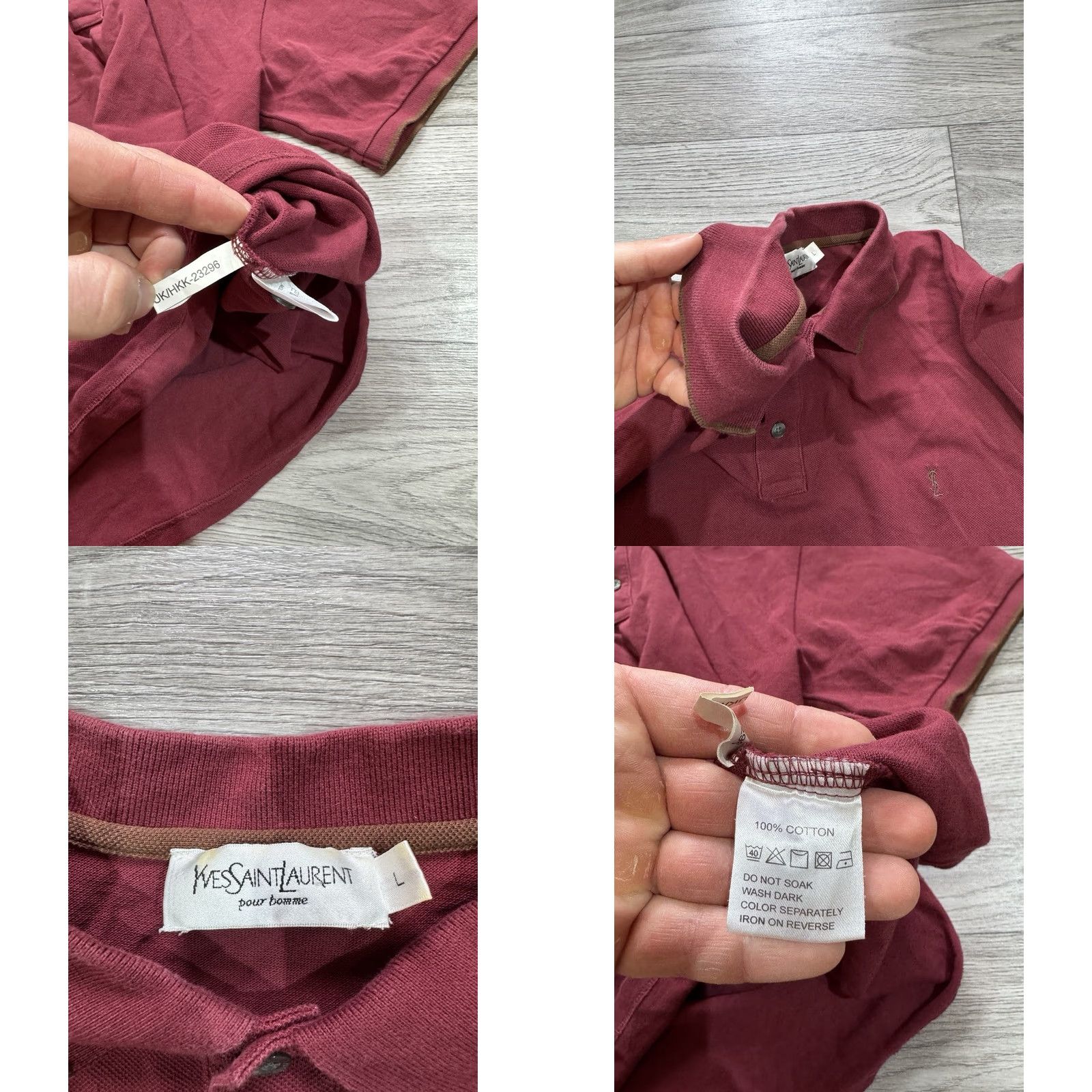 Vintage YSL Polo Shirt Short Sleeve Embroidered Small Logo Size L Burgundy Cotton Men Polo Shirt Short Sleeve Burgundy YSL Logo Polo Mens L Size US L / EU 52-54 / 3 - 8 Thumbnail
