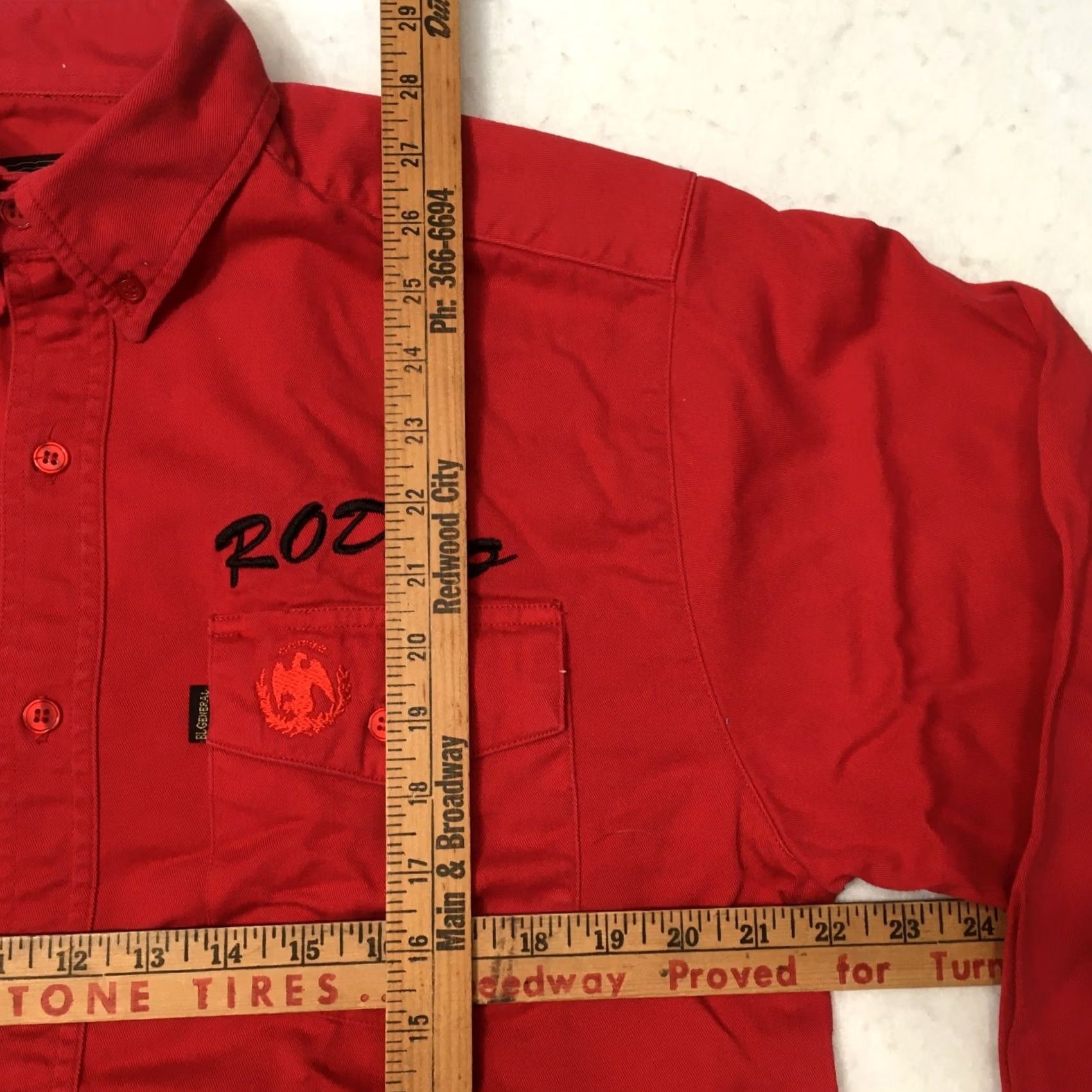 Spell El General Shirt red Embroidered Rodeo Western Cowboy Button-Up Long Sleeve Mens S Red Embroidered Western Rodeo Mens Shirt Size US S / EU 44-46 / 1 - 6 Thumbnail