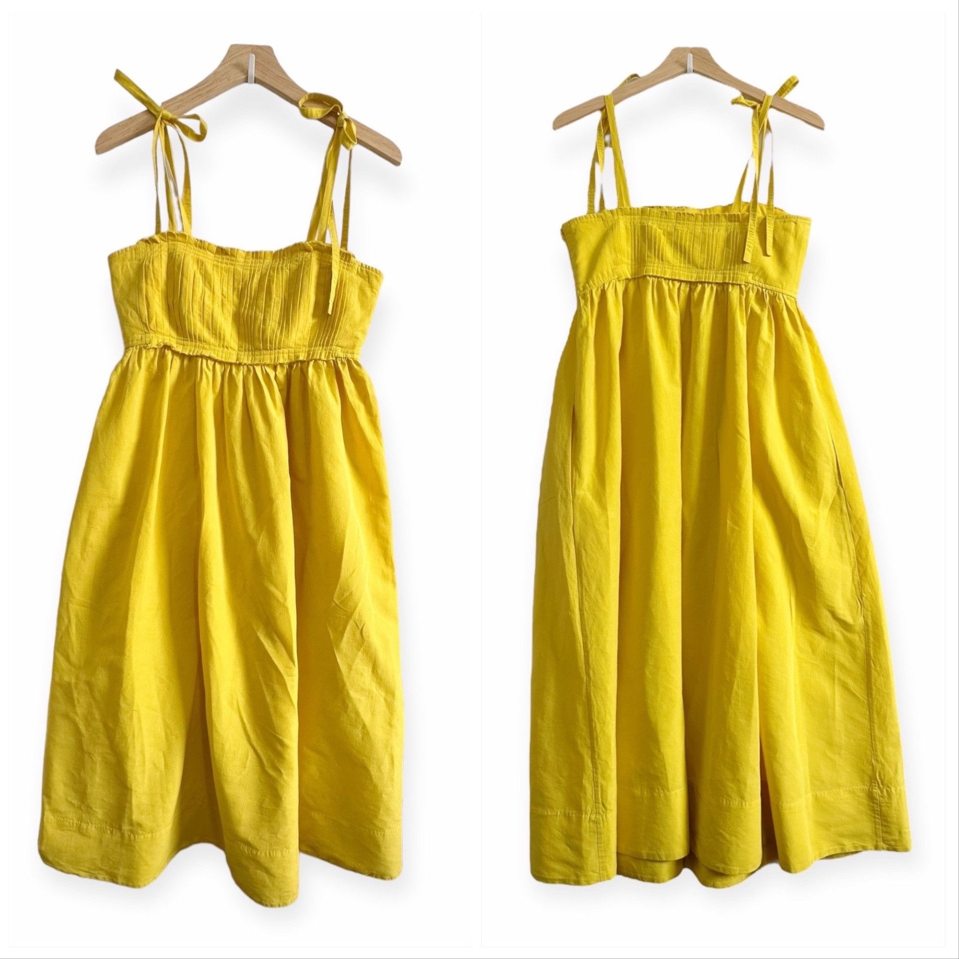 Ulla Johnson Ulla Johnson Laetitia Tie Strap Cotton & Linen Blend Midi Dr Size XS / US 0-2 / IT 36-38 - 16 Thumbnail