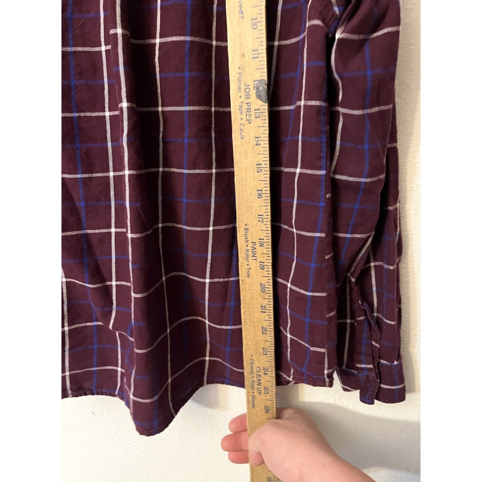 Old Navy Old Navy Shirt Women’s Button Up Long Sleeve Plaid Burgundy Size Large - Red Casual Blouse Size L / US 10 / IT 46 - 5 Thumbnail