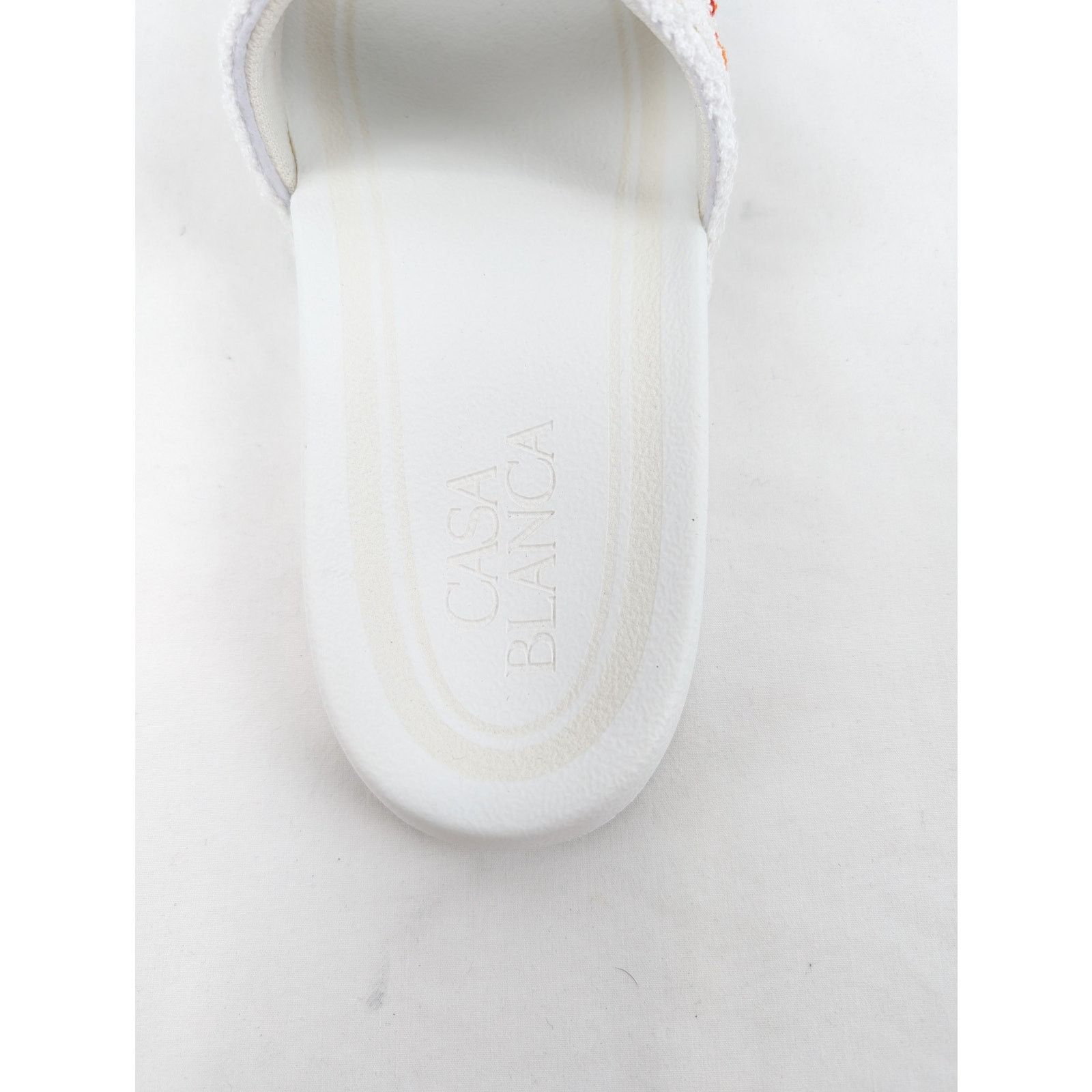 Casablanca o1rshd1 Embroidered Terry Slider Slipper in White Size US 12 / EU 45 - 11 Thumbnail