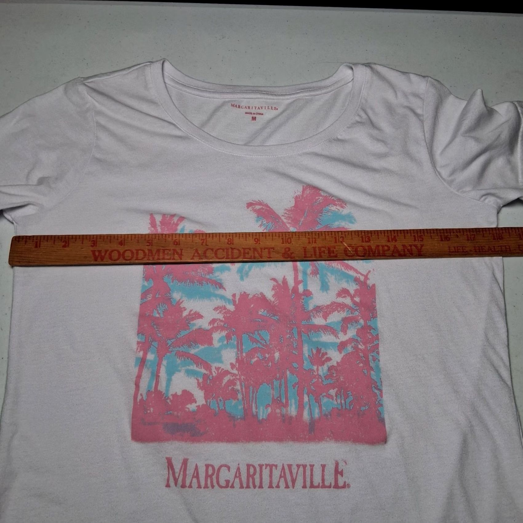 Pinko Jimmy Buffett Margaritaville Shirt Medium White Pink Tropical Beach Restaurant Casual T-Shirt Women Size M / US 6-8 / IT 42-44 - 4 Thumbnail