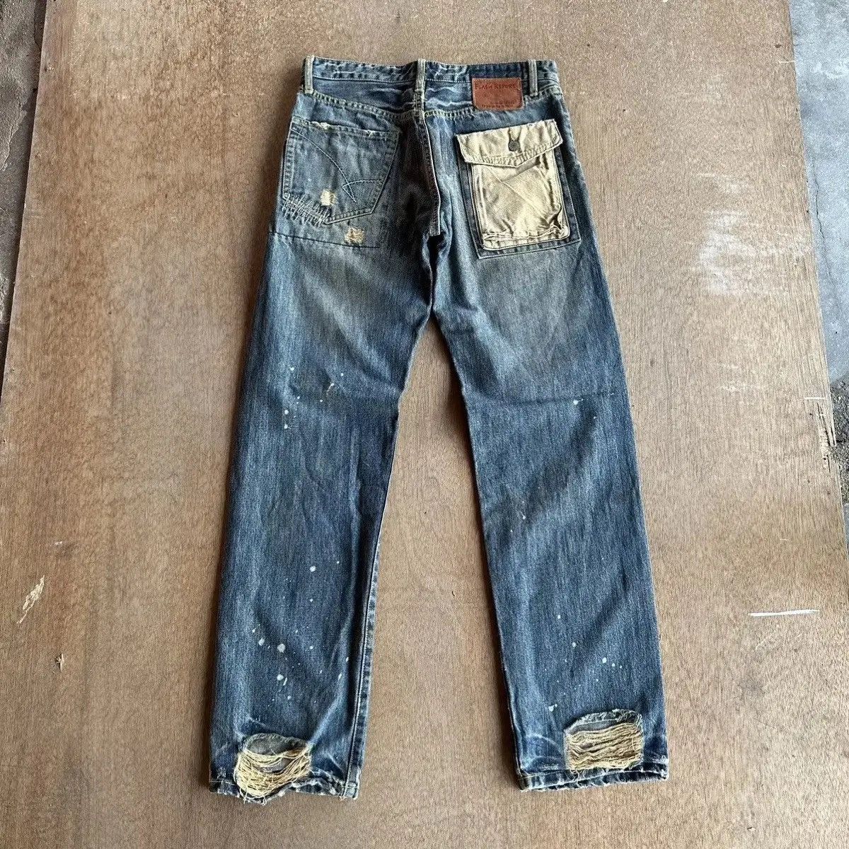 Japanese Brand SUPER SICKS 🔥FLASH REPORT Japan Jean Patchwork Denim Pants Size US 31 - 11 Thumbnail