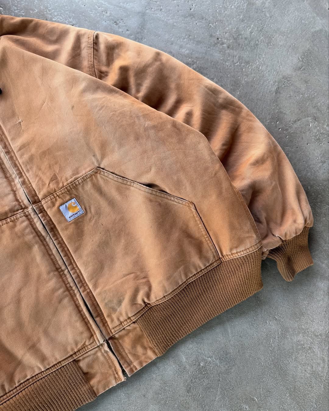 Carhartt × Vintage 90's Carhartt Active Wear Hooded Denim Jacket Size US XXL / EU 58 / 5 - 7 Thumbnail