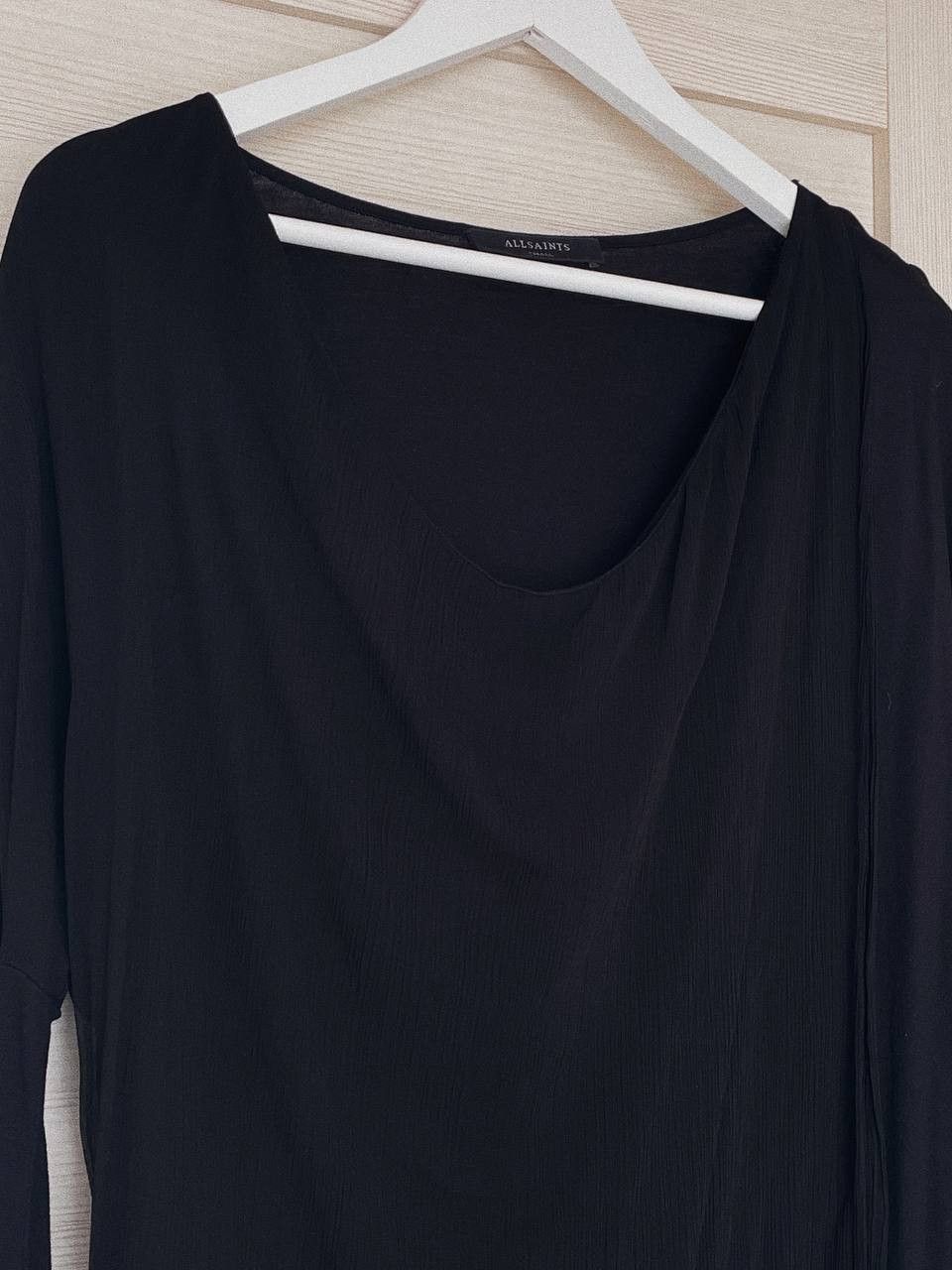 Allsaints AllSaints Long Sleeve Top Black Viscose Tunic Sheer Size S / US 4 / IT 40 - 6 Thumbnail