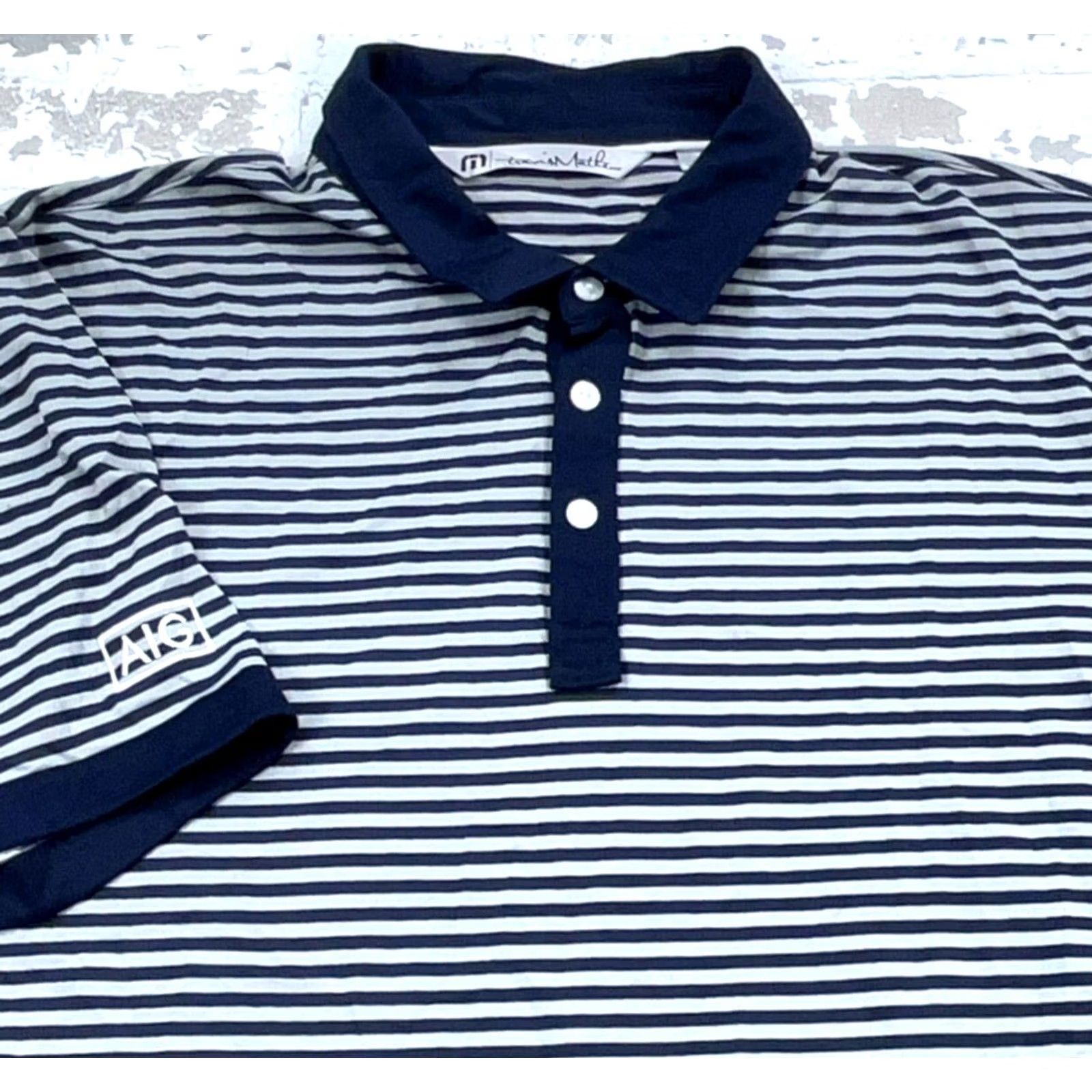 TravisMathew Travis Mathew Polo Shirt Men XL Blue Striped Pima Golf Tennis Size US XL / EU 56 / 4 - 2 Thumbnail