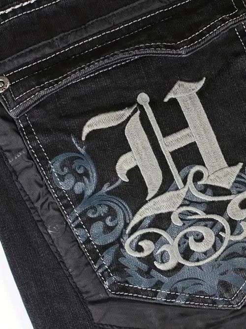 Jean VINTAGE washed retro trap denim jeans Size US 30 / EU 46 - 3 Thumbnail