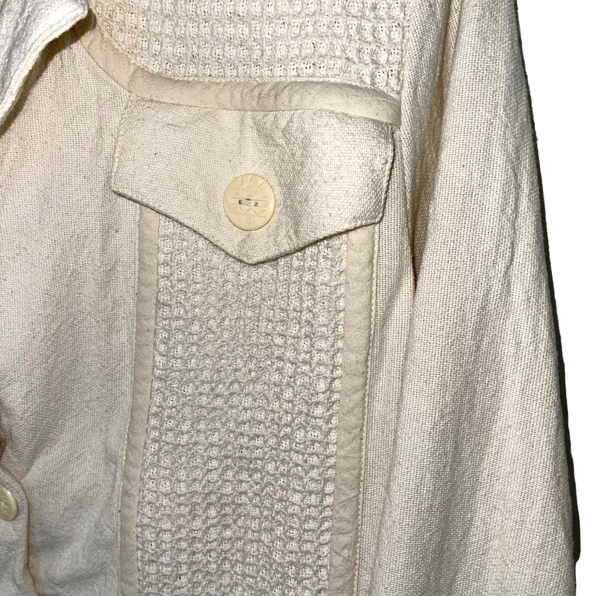 Vintage Martinez Vintage Womens Jacket Size Medium Cream Button Fron Size M / US 6-8 / IT 42-44 - 6 Thumbnail