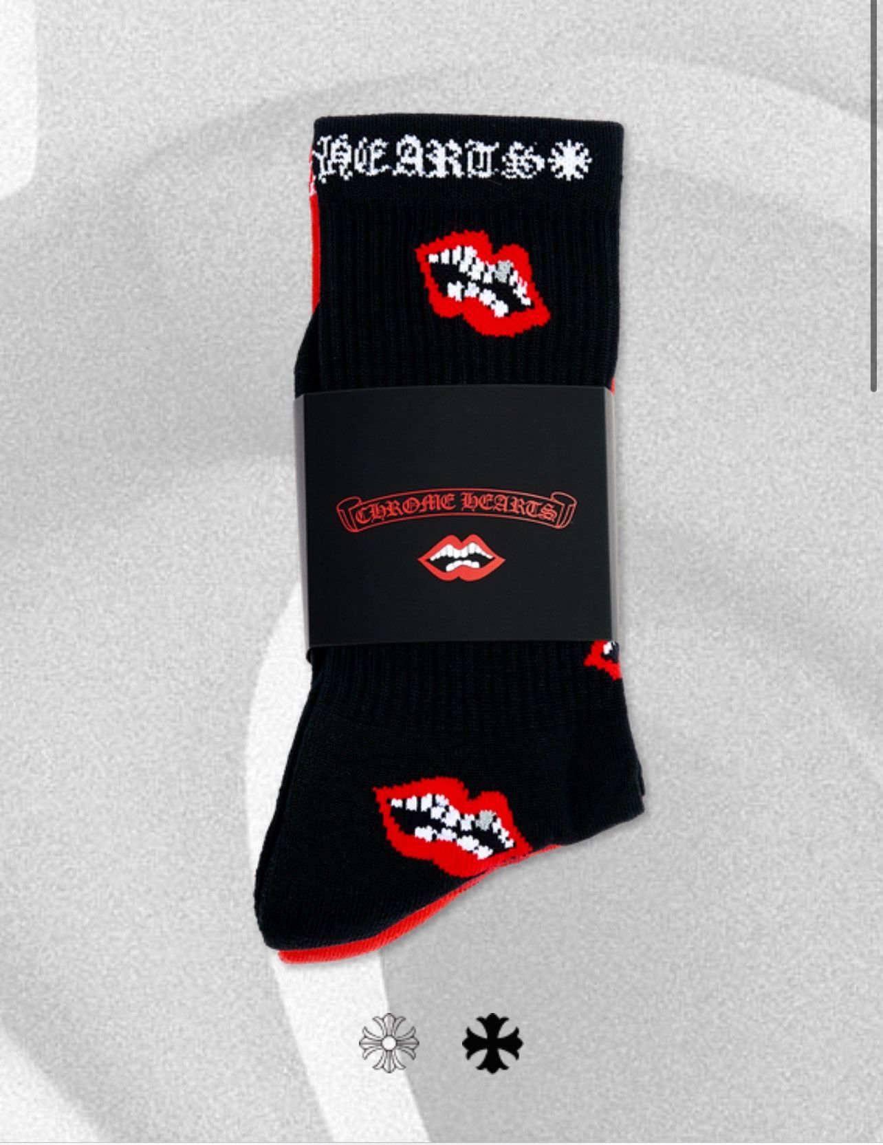 Chrome Hearts 100% Authentic Chrome Hearts Matty Boy Chomper 3 Socks Large Size ONE SIZE - 2 Thumbnail