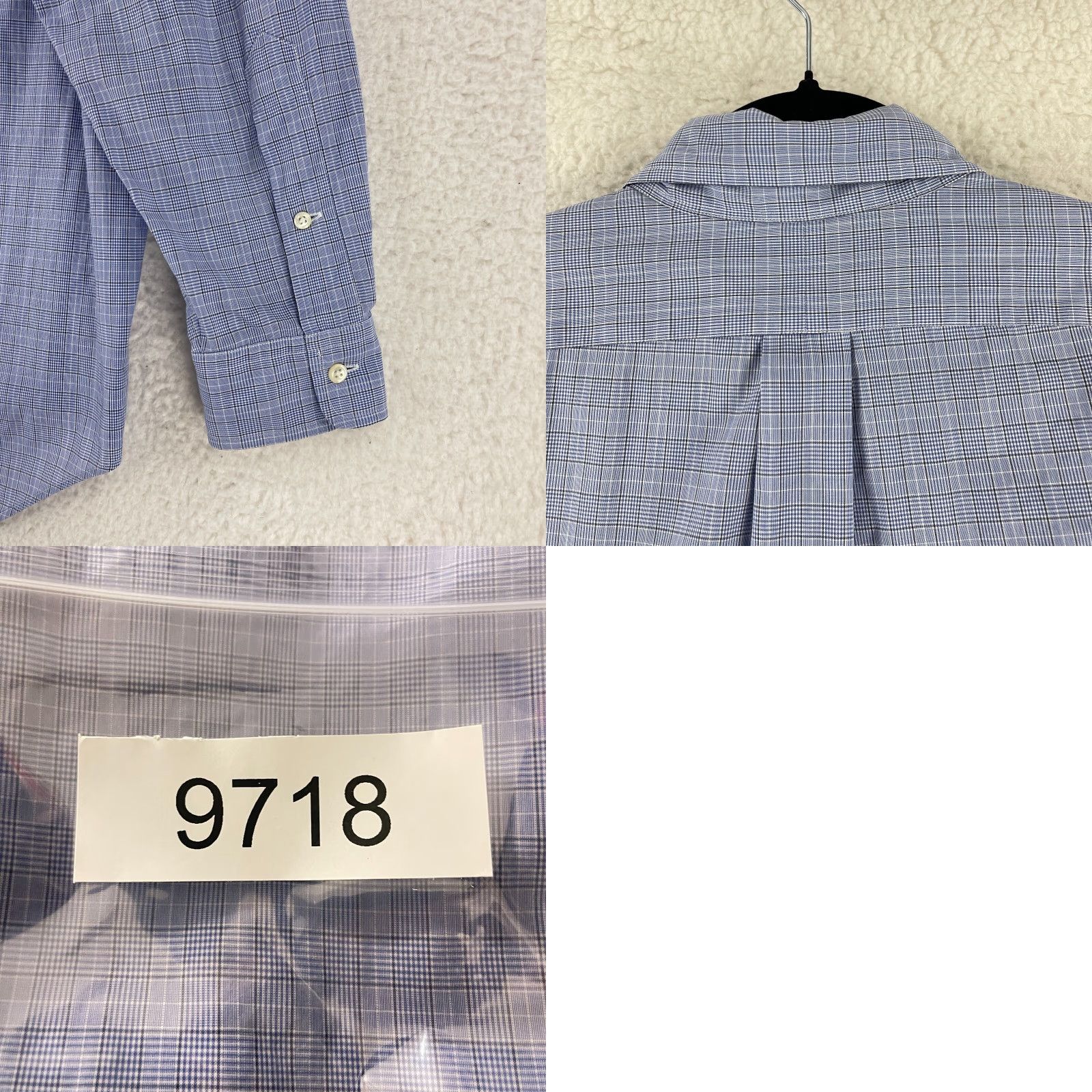 Ralph Lauren VINTAGE Ralph Lauren Button-Down Dress Shirt Men Large Blue Plaid Long Sleeve VTG Cotton Size 42R - 9 Thumbnail