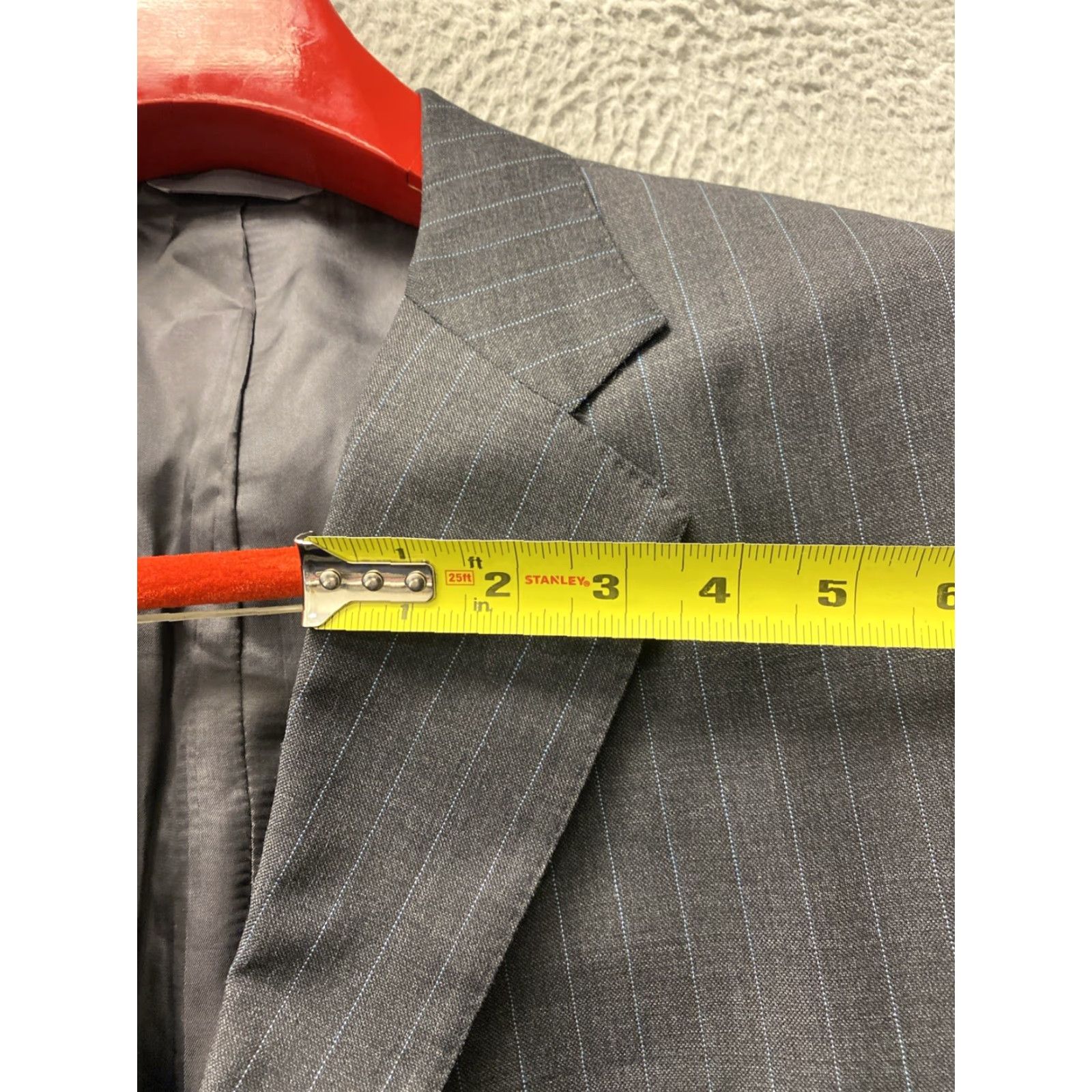 Brooks Brothers VINTAGE Brooks Brothers Suit Gray Striped 2 Piece Mens 46R Regular Blazer Jacket Dress Pants Size 46R - 7 Thumbnail