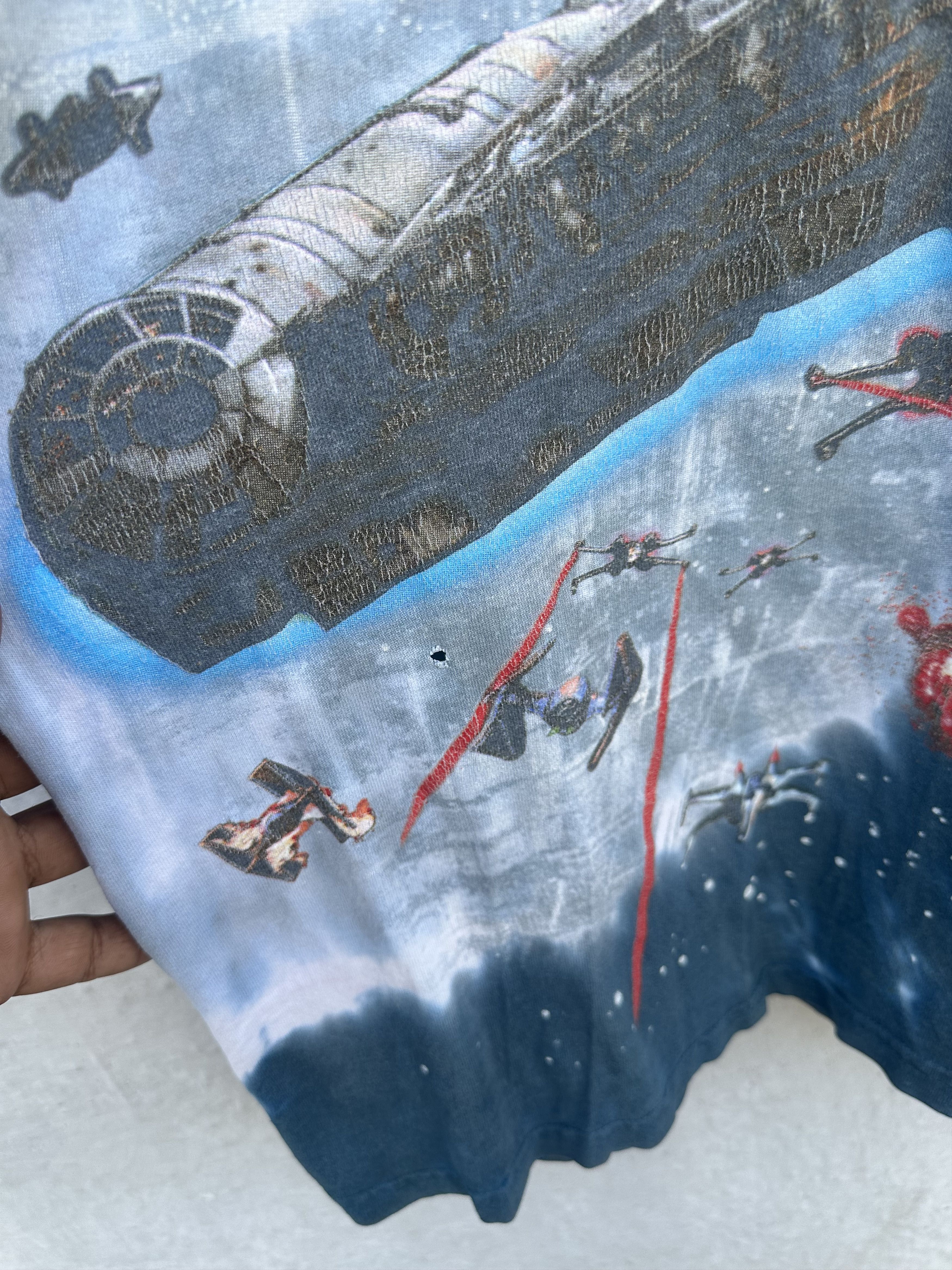 Star Wars 🔥 Vintage 1997 Liquid Blue Star Wars All Over Print Tee Size US L / EU 52-54 / 3 - 6 Thumbnail