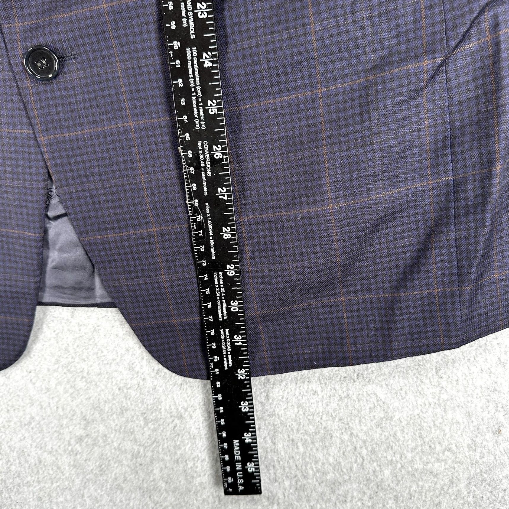Vintage Ravazzolo Sport Coat Mens 42 Blue Check Wool Three Button Jacket Italy Size US XS / EU 42 / 0 - 6 Thumbnail