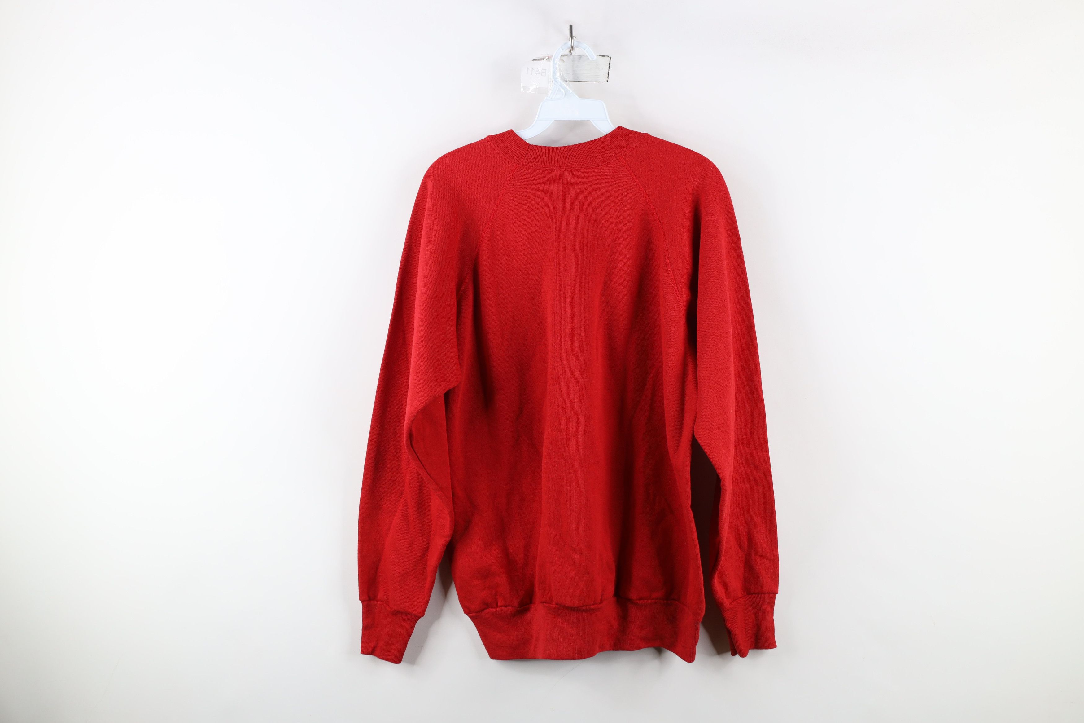 Vintage Vintage 90s Streetwear Blank Crewneck Sweatshirt Red USA Size US L / EU 52-54 / 3 - 9 Thumbnail