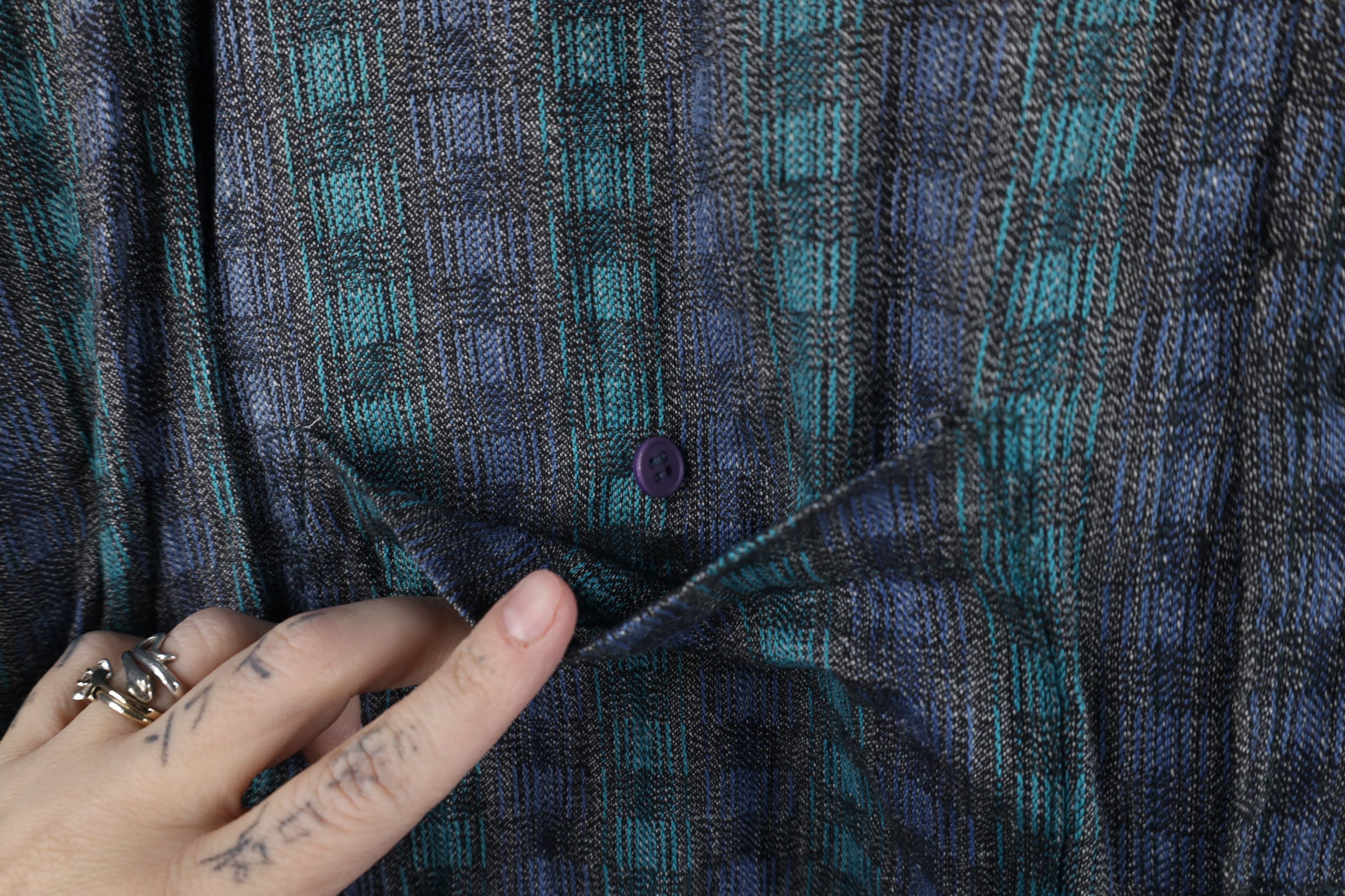 Vintage Vintage 90s Streetwear Madras Cotton Knit Button Shirt Size US M / EU 48-50 / 2 - 4 Thumbnail