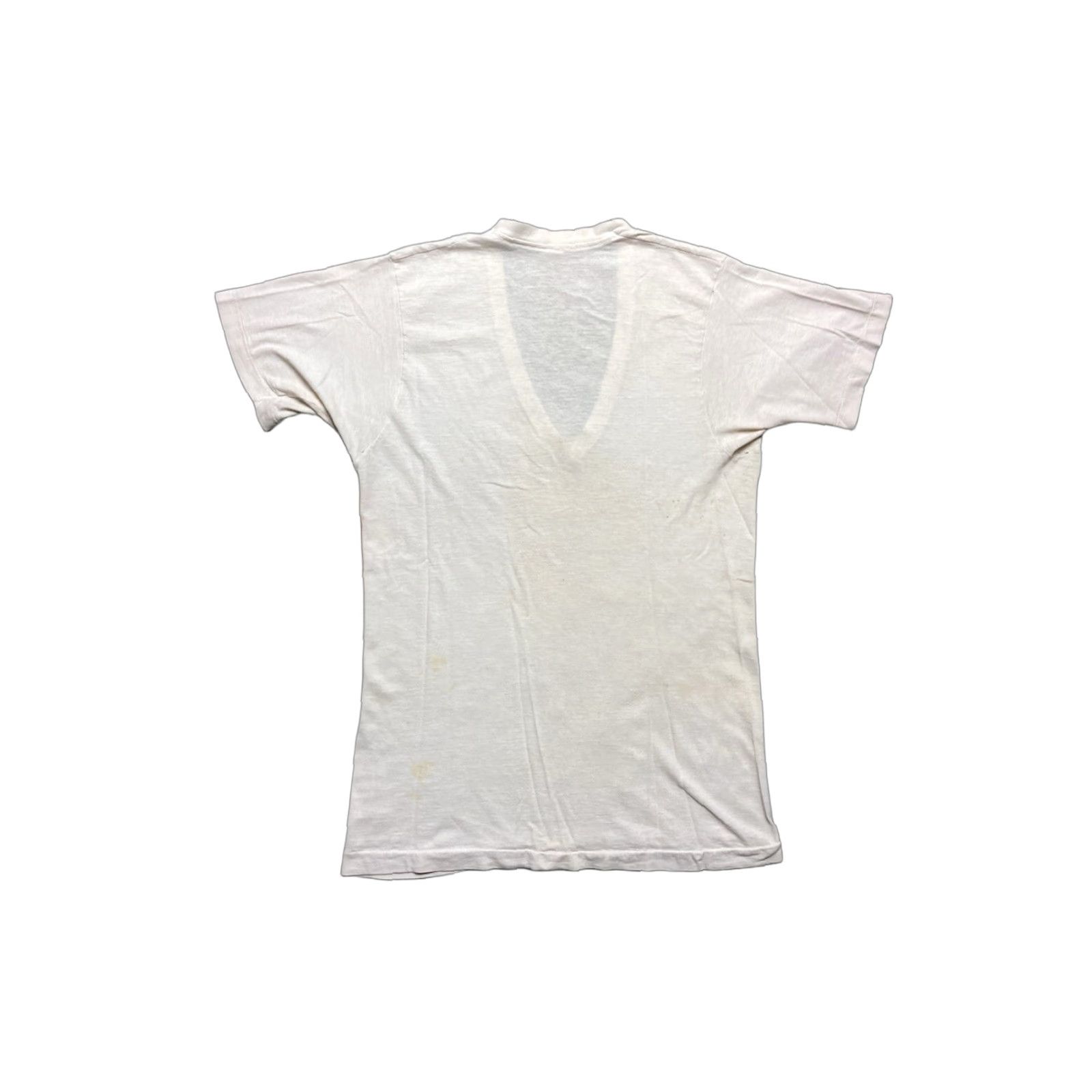 Fruit Of The Loom VINTAGE Fruit of the Loom T-Shirt Grunge V-Neck White Cotton Medium M Men Shirt Size US M / EU 48-50 / 2 - 1 Thumbnail