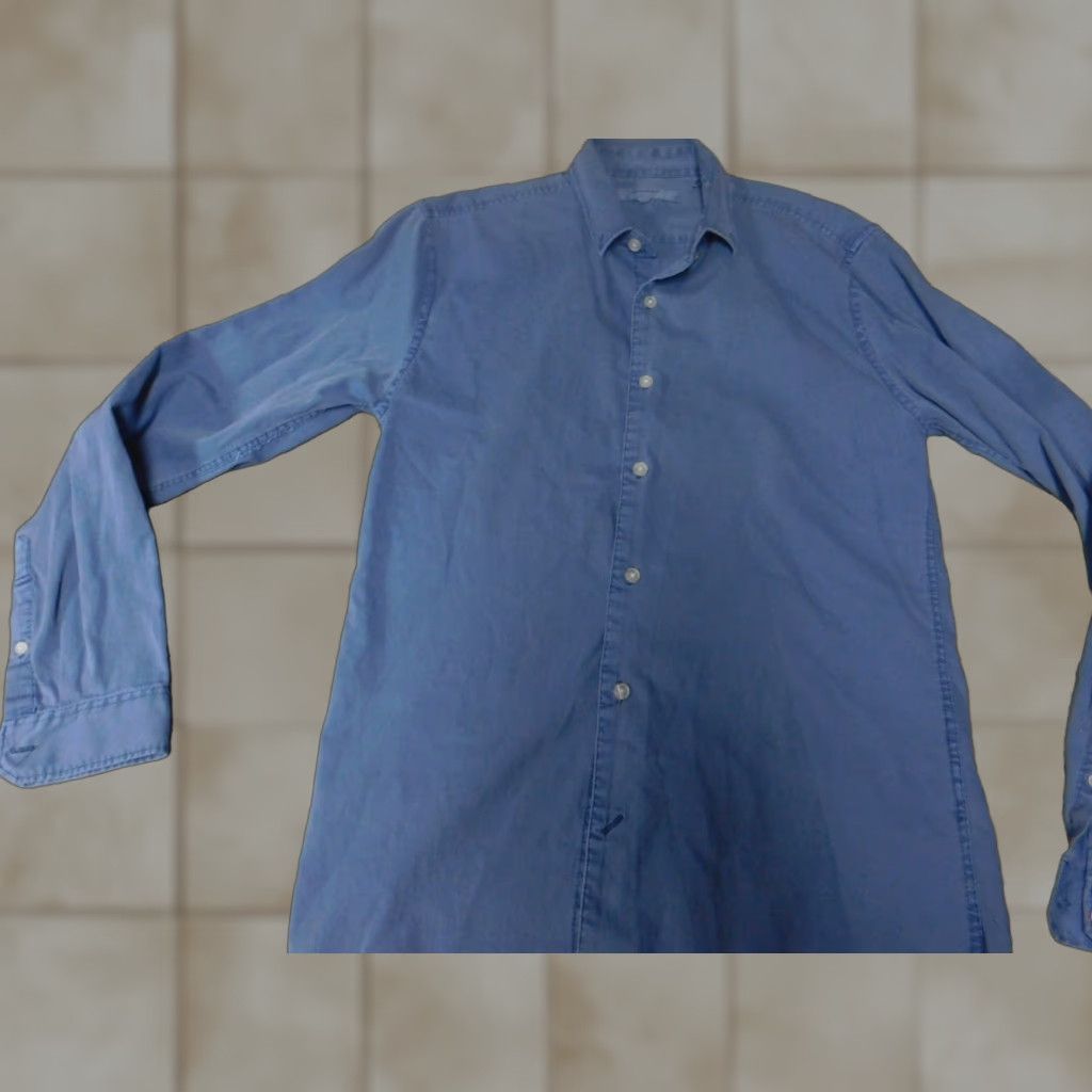Lindbergh Lindbergh Mens Shirt Small Blue Button-Down Knit Cotton Button-Up Regular Collared Sleeve Long Plaid Vintage No Size US S / EU 44-46 / 1 - 1 Thumbnail