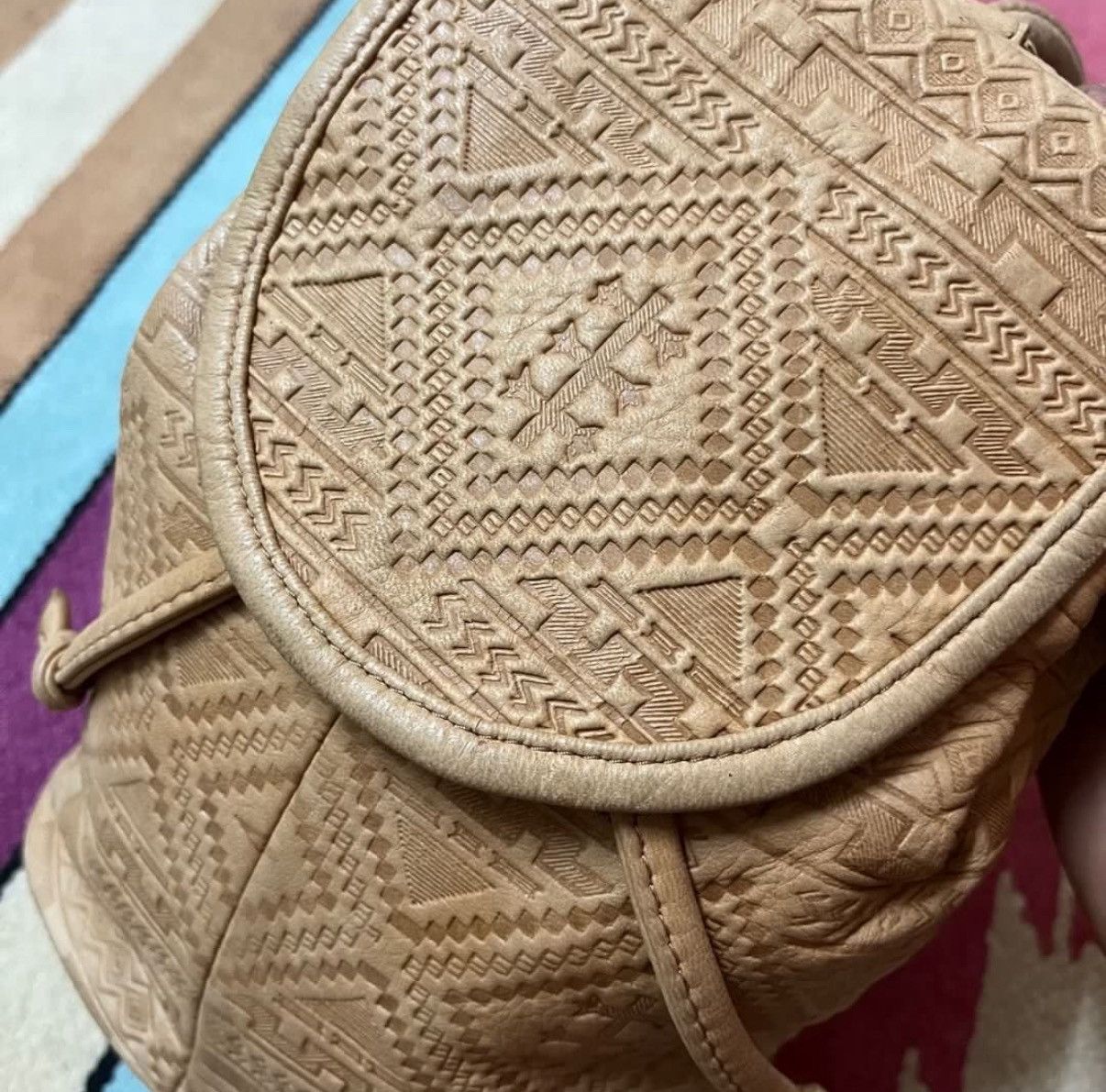 Genuine Leather Vintage Genuine Deer Skin Mini Backpack Brama Aztec Rare Size ONE SIZE - 3 Thumbnail