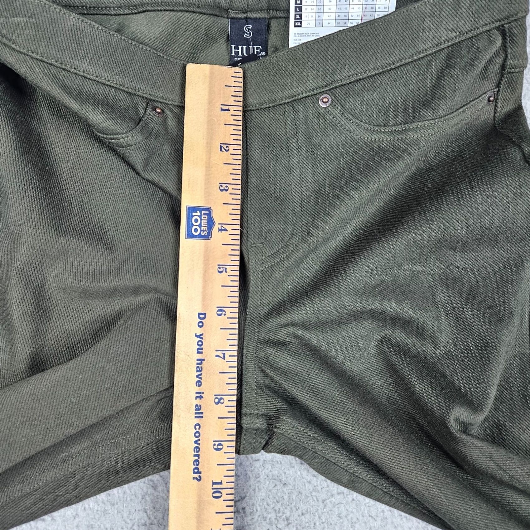 Vintage HUE Women's Green Skinny Pull On Pant S Casual Cotton Polyester Spandex Pants Pant Womens Small Green Skinny Legging Outdoor 90s? Size 28" / US 6 / IT 42 - 6 Thumbnail