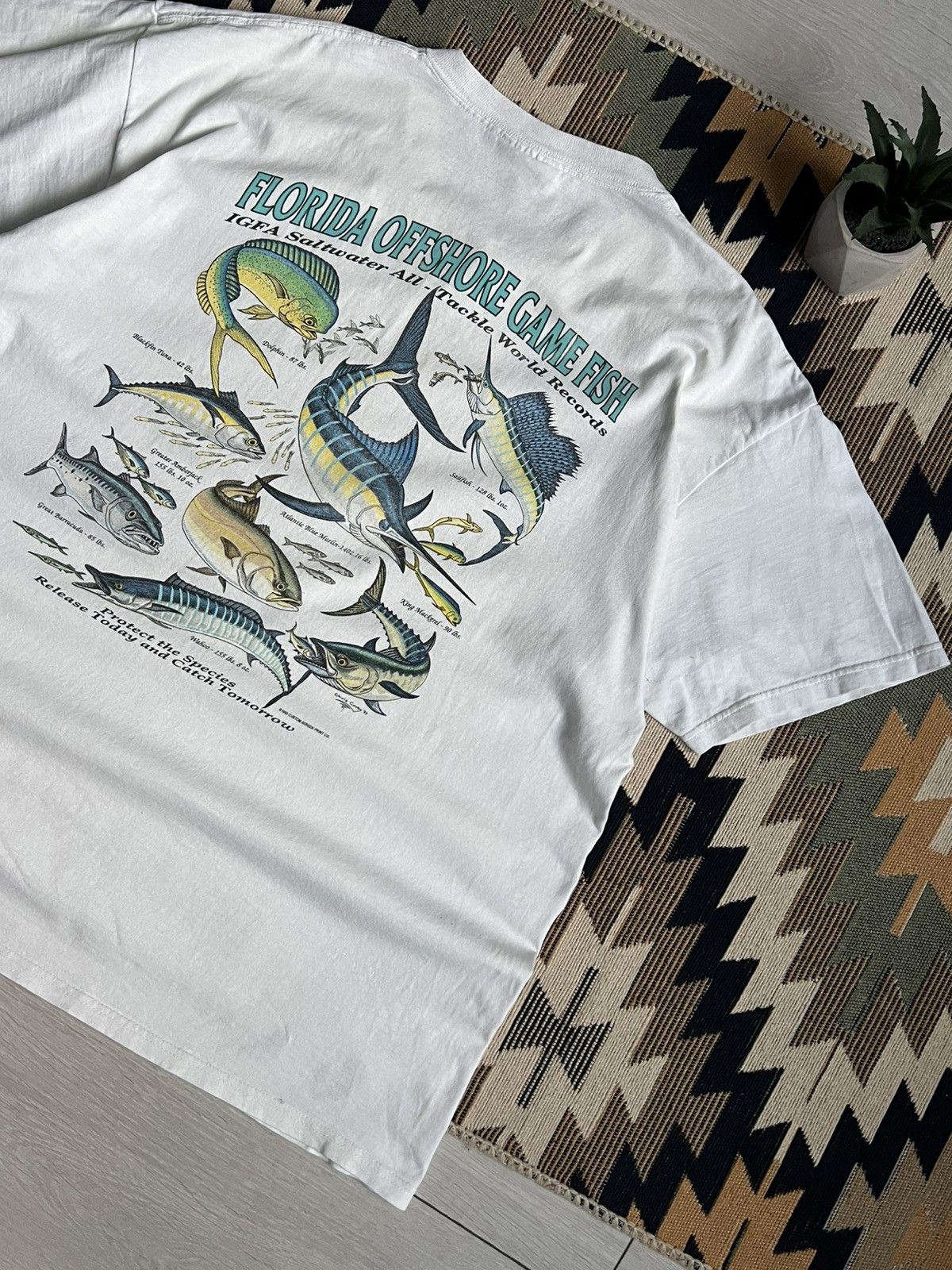 Lee × Vintage Vintage 1993 Lee Florida Offshore Game Fish T-shirt Size US XL / EU 56 / 4 - 8 Thumbnail