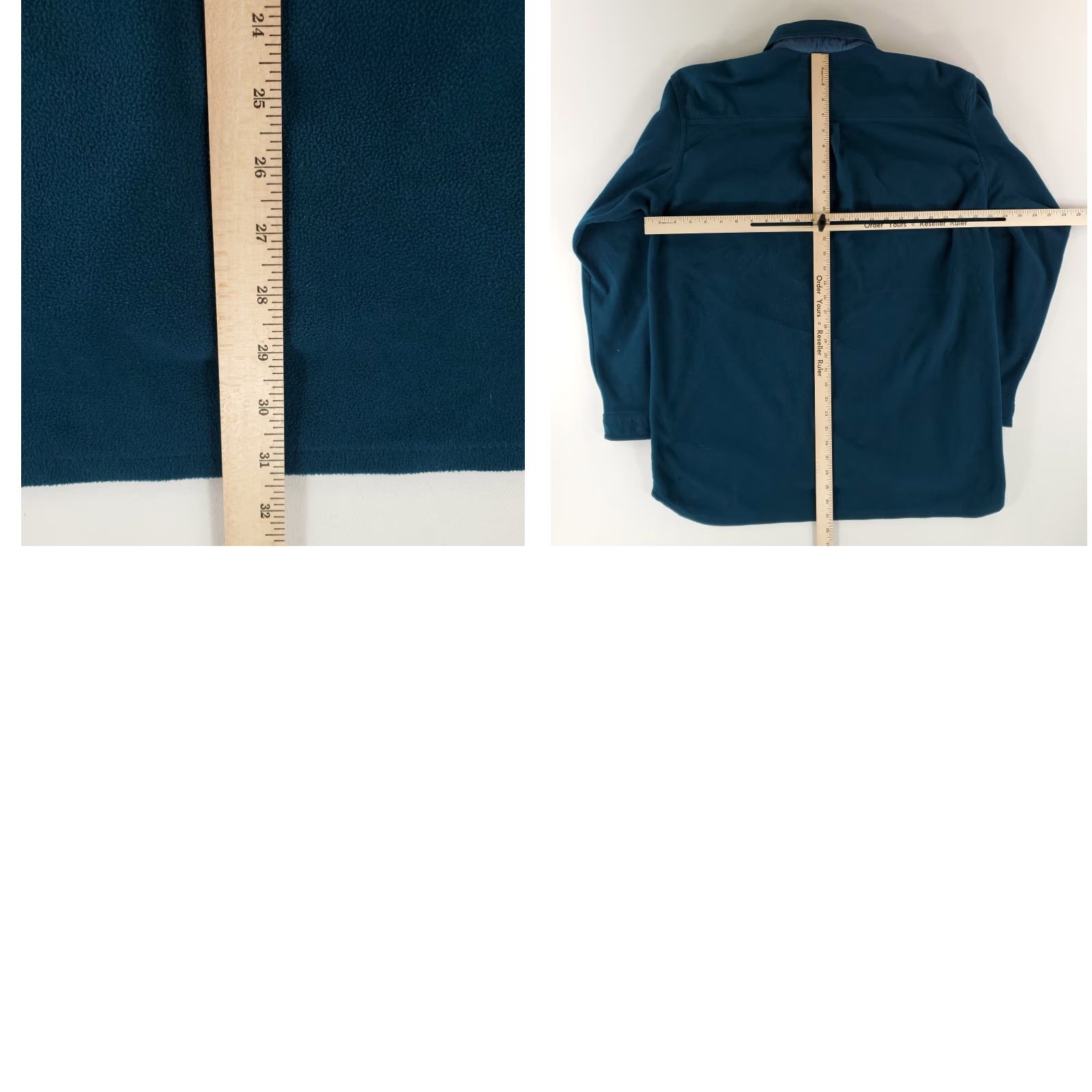 Orvis VINTAGE Orvis Polartec Button Up Snap Fleece Jacket Blue Green Elbow Patches Mens L Size US L / EU 52-54 / 3 - 8 Thumbnail