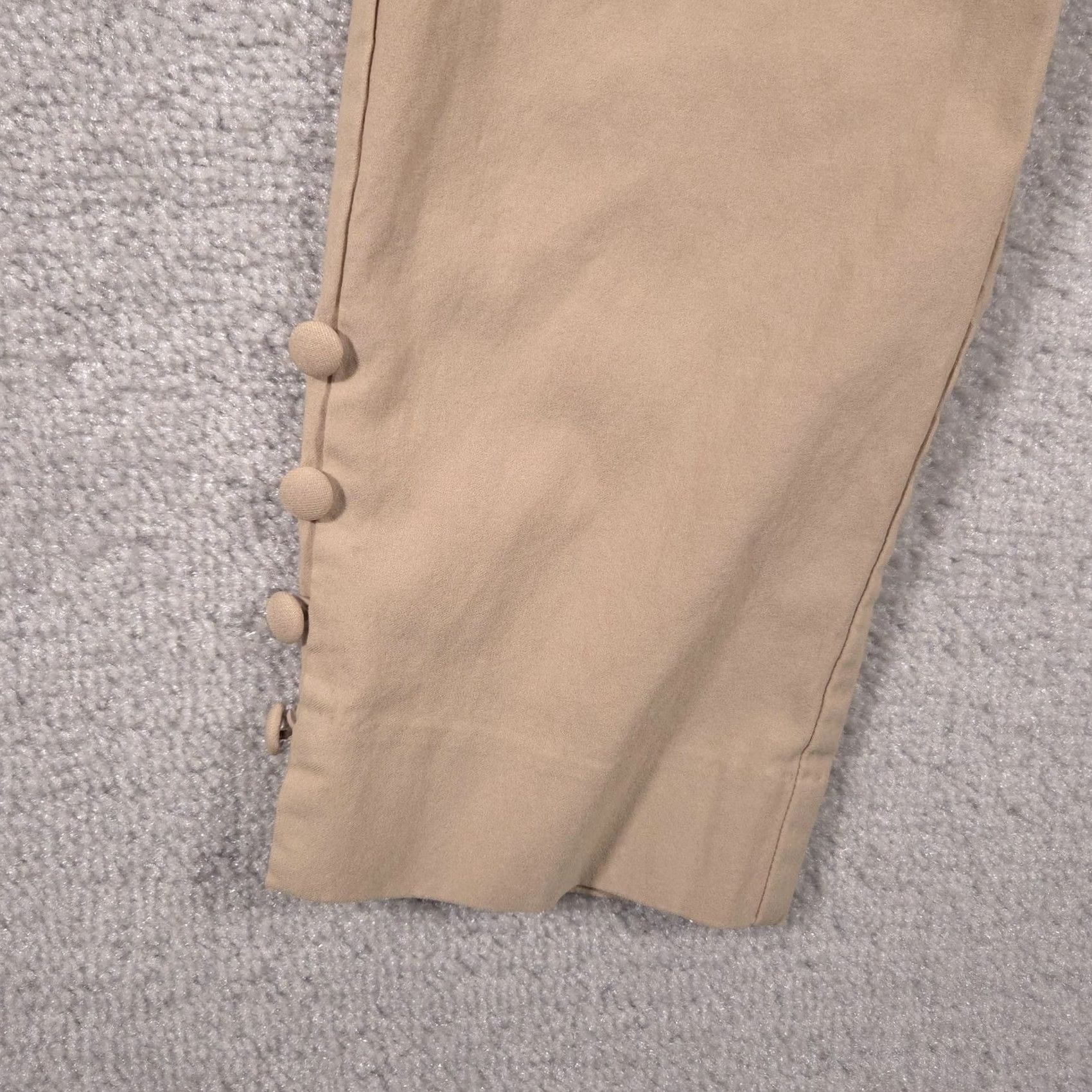 Vintage Chico's Pants Womens 10 Petite Khaki Ankle Button Hem Pull-On Slim Stretch Chino Pants Size 32" / US 10 / IT 46 - 5 Thumbnail