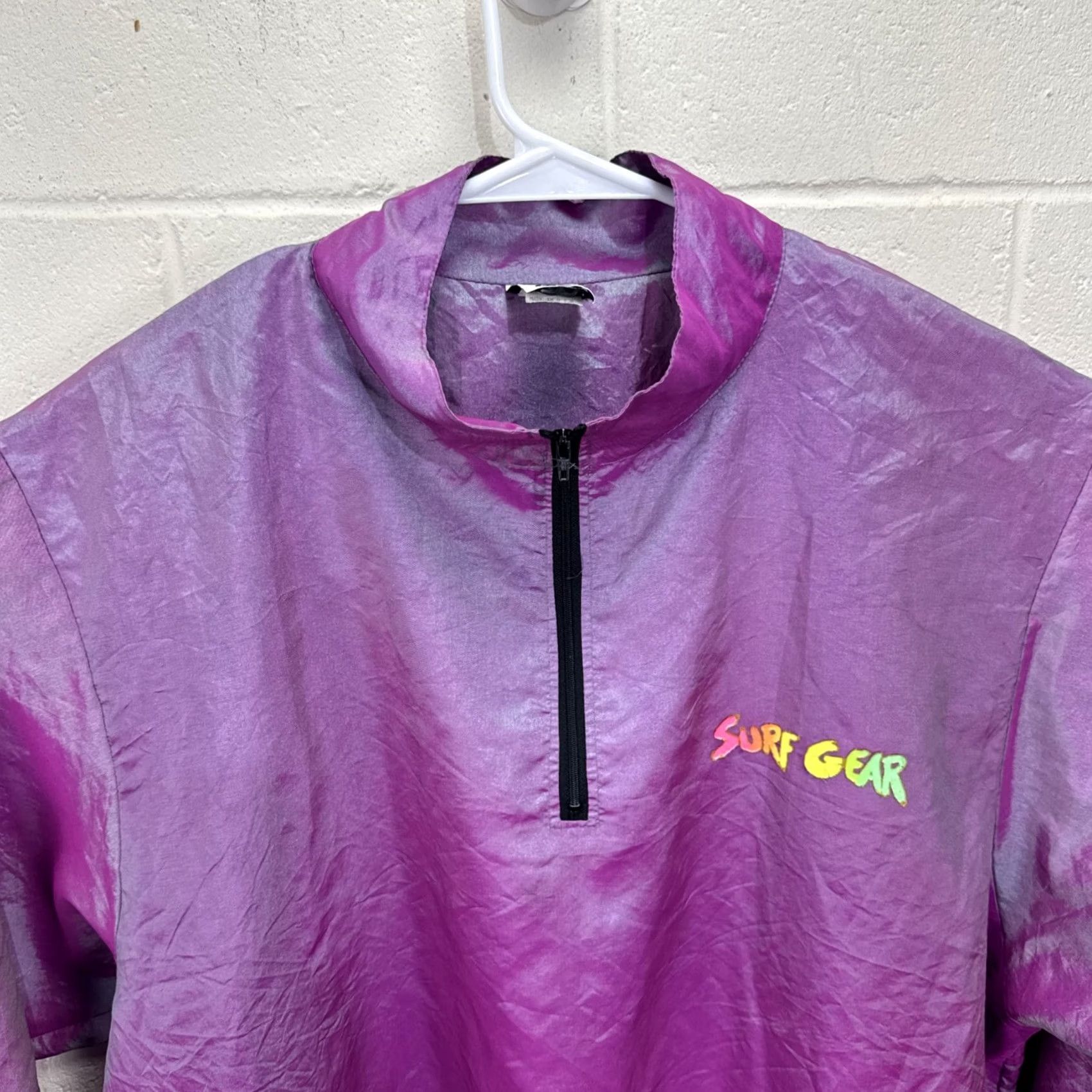 Etro VINTAGE Wise Guy Jacket Mens XL 90s Windbreaker Neon Iridescent Retro Surf Gear Purple Size US XL / EU 56 / 4 - 4 Thumbnail