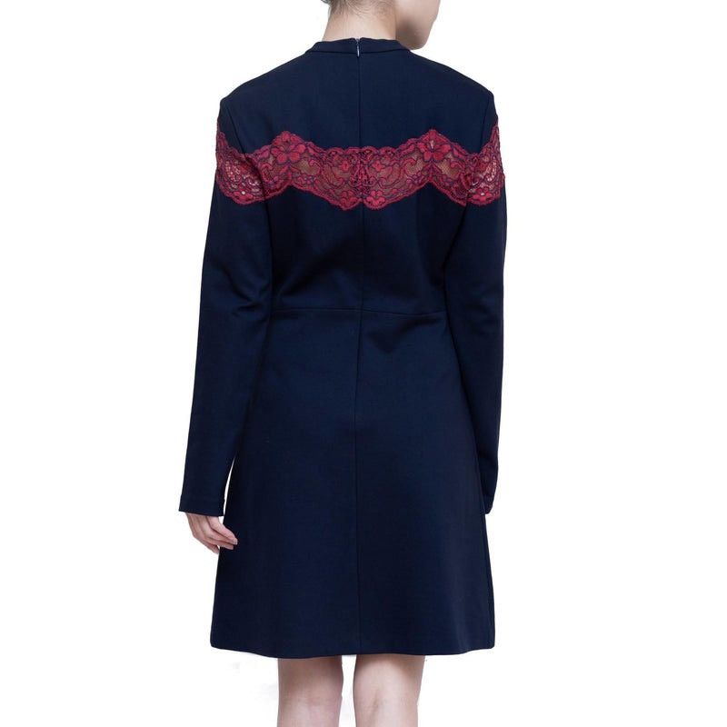 Sandro SANDRO Paris Color Lace Insets Viscose Longsleeve Dress Size S / US 4 / IT 40 - 3 Thumbnail