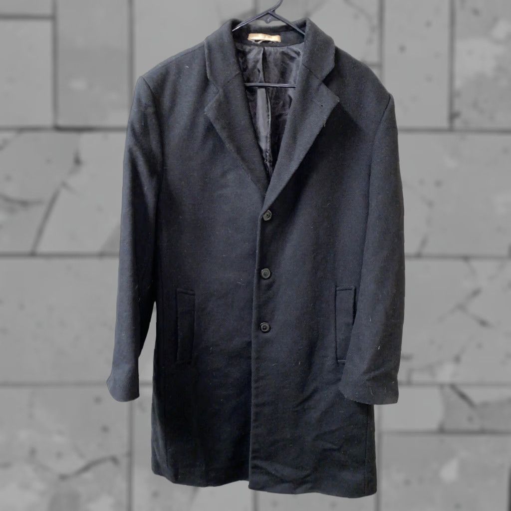 Michael Kors Michael Kors Mens Black Wool Blend Button Down Coat 42L Regular Wool Blend Button Down Jacket Coat Mens Black 42L Size US XS / EU 42 / 0 - 1 Thumbnail