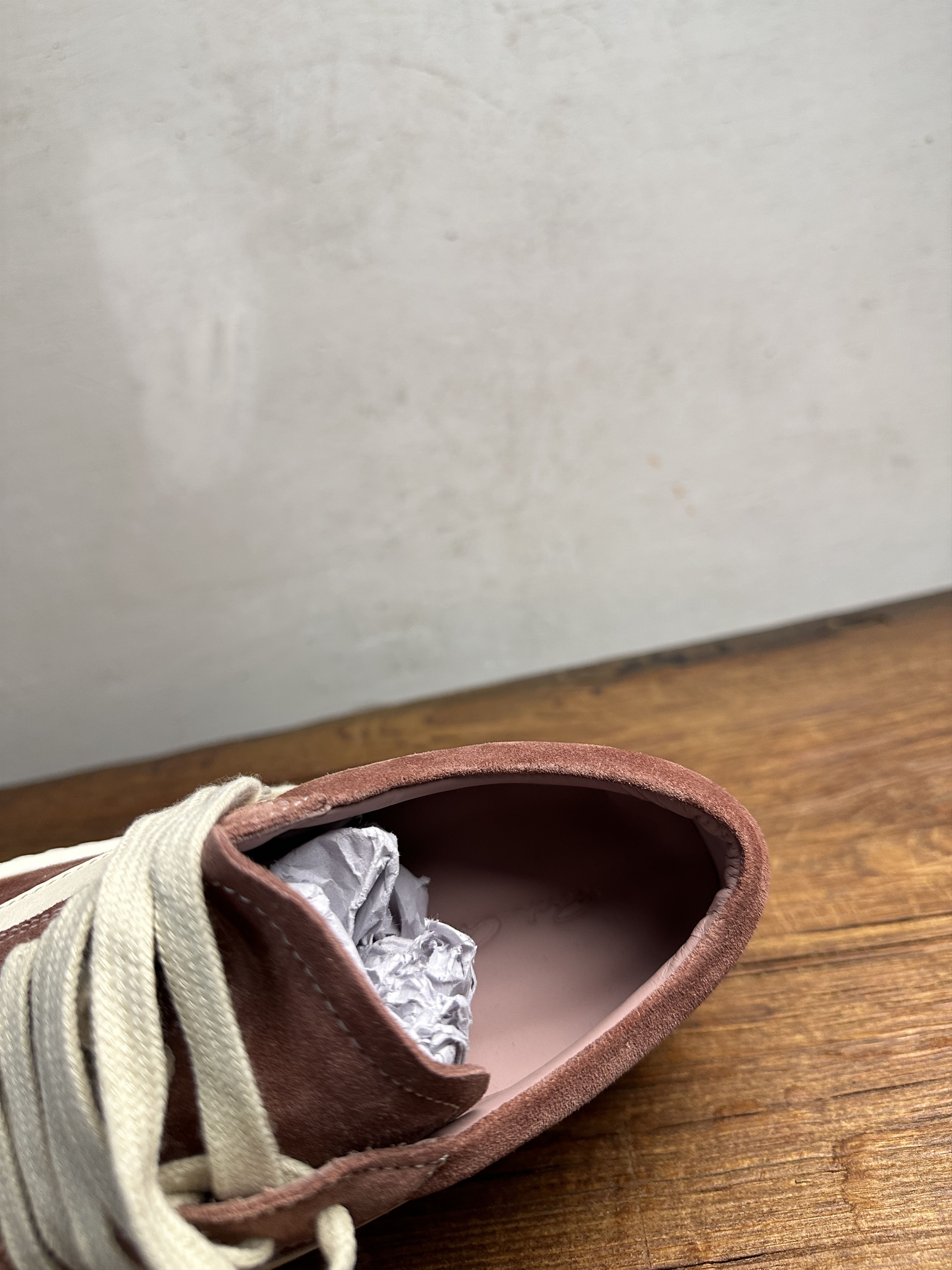 Rick Owens Rick Owens Vintage Suede Sneaker (Clay/Milk) Size US 10 / IT 40 - 18 Thumbnail