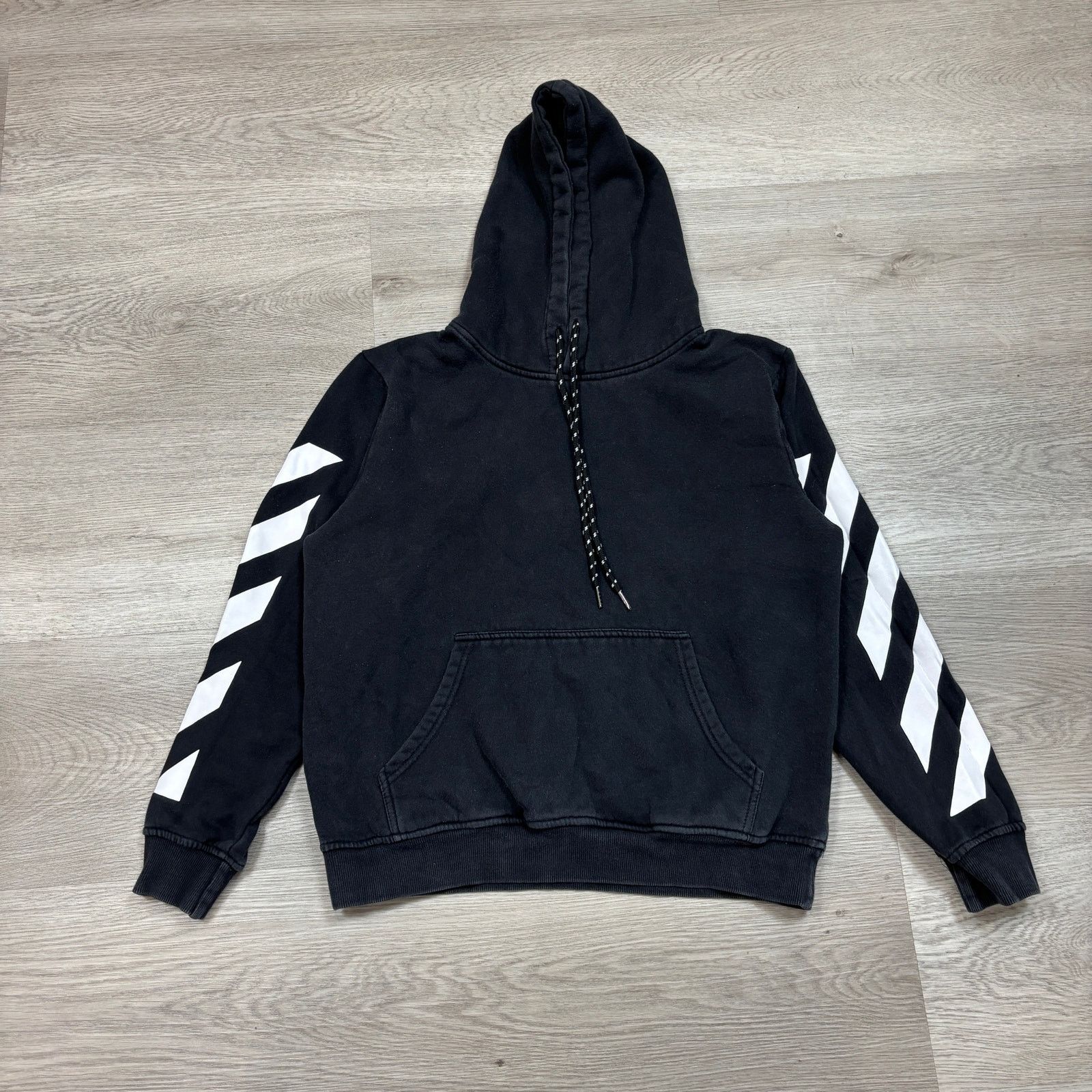Off-White × Virgil Abloh Off White Virgil Abloh Diagonal Hoodie Men Medium Streetwear Size US M / EU 48-50 / 2 - 2 Thumbnail