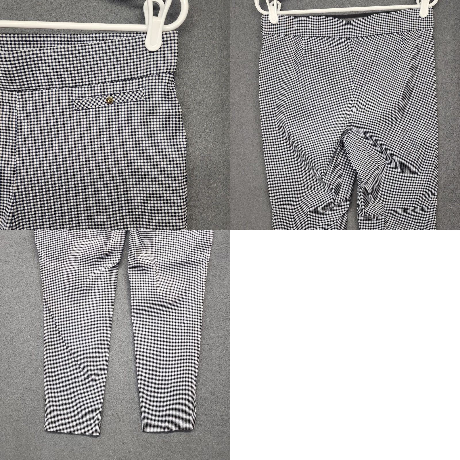 Anne Klein Anne Klein Pants Womens Size 8 Black Check Pull On Capri Crop Tapered Front Flat Inseam 26 in Womens Size 30" / US 8 / IT 44 - 9 Thumbnail