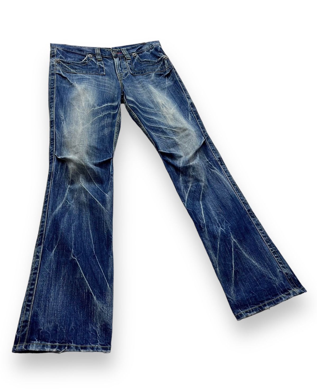 Onia VTG FLARE🔥ONIARAI Clawmark Whisker Distressed Blue Denim Size US 32 / EU 48 - 6 Thumbnail