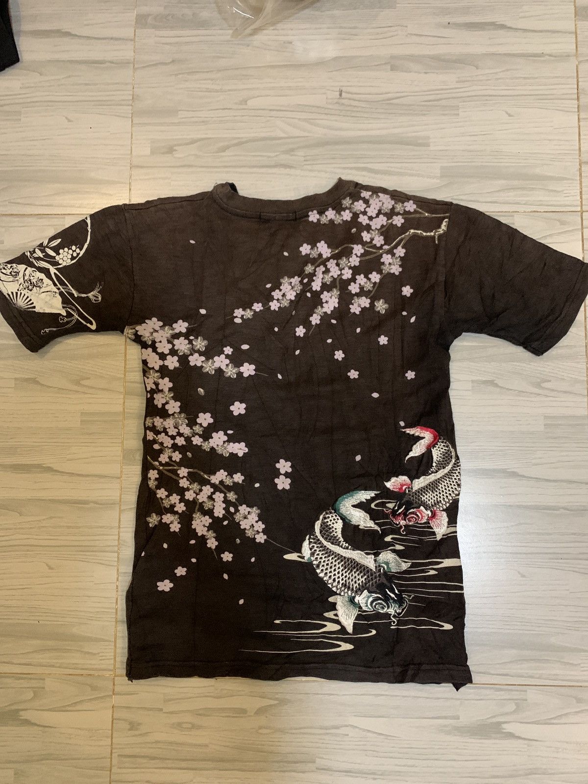 Other Chikamasa Koi fish embroidery Vintage Tee Size US M / EU 48-50 / 2 - 2 Thumbnail